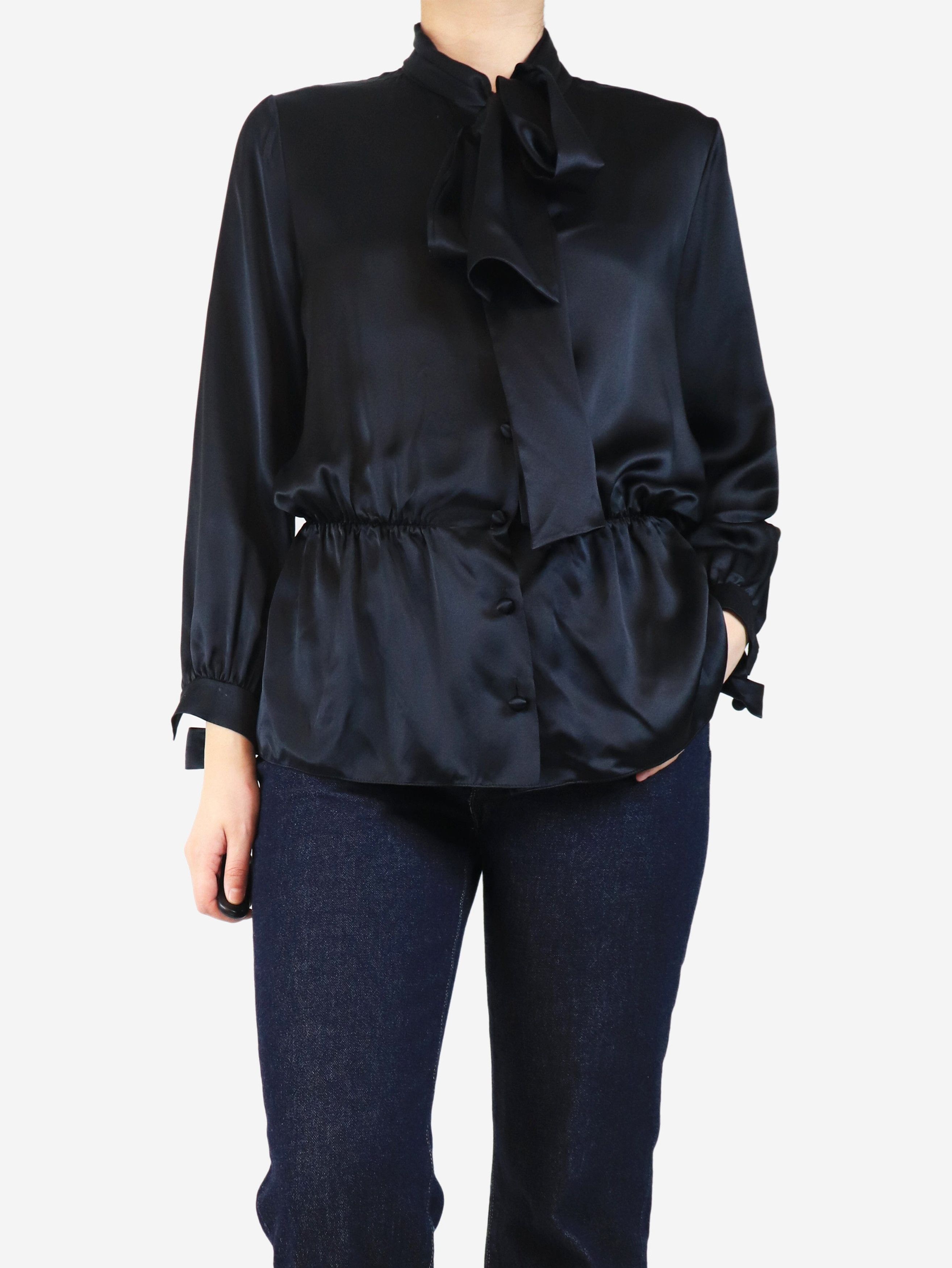 Balenciaga Black silk blouse - UK 12 Size M / US 6-8 / IT 42-44 - 3 Thumbnail