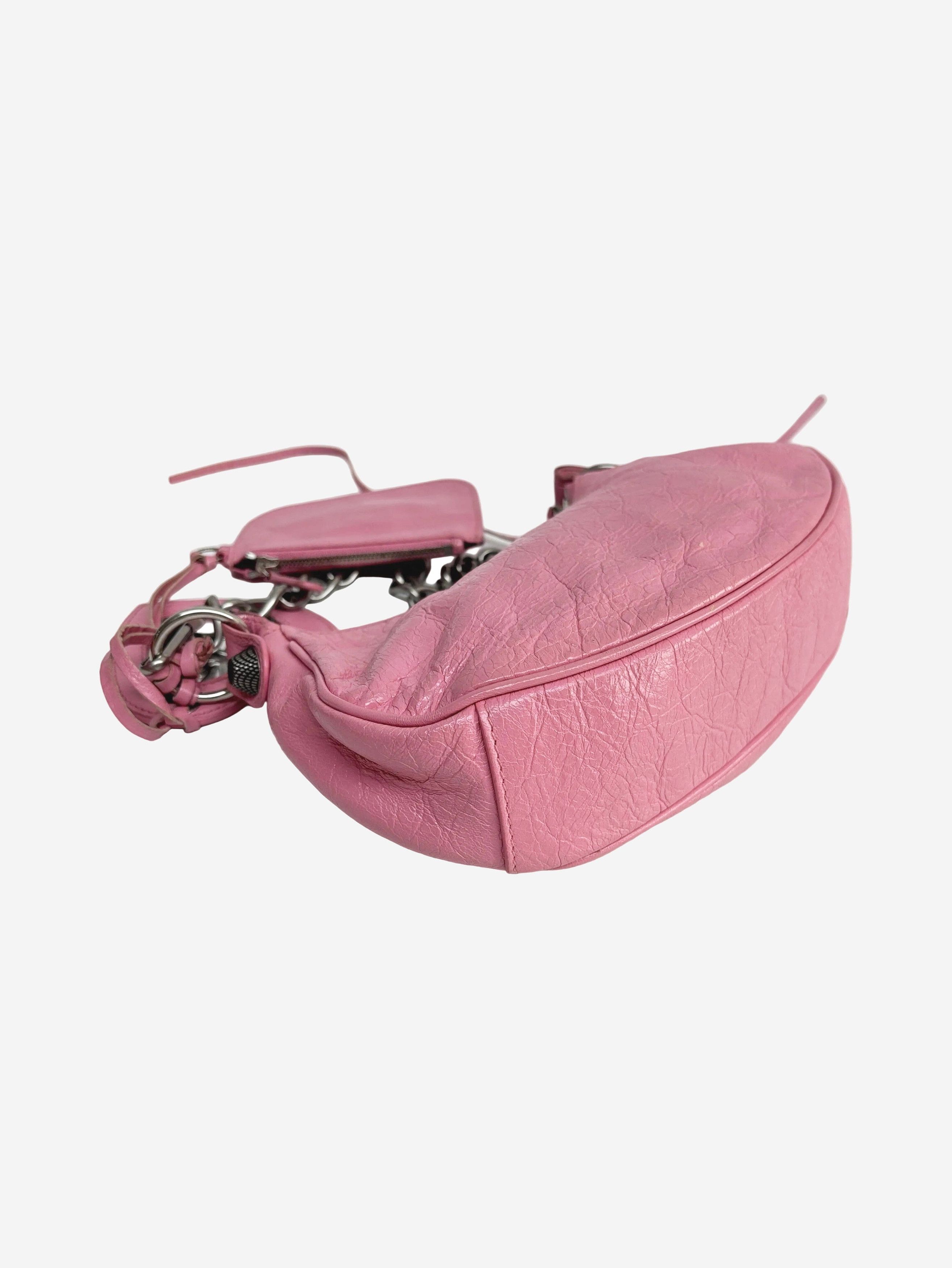 Balenciaga Pink crinkle Le Cagole shoulder bag Size ONE SIZE - 4 Thumbnail