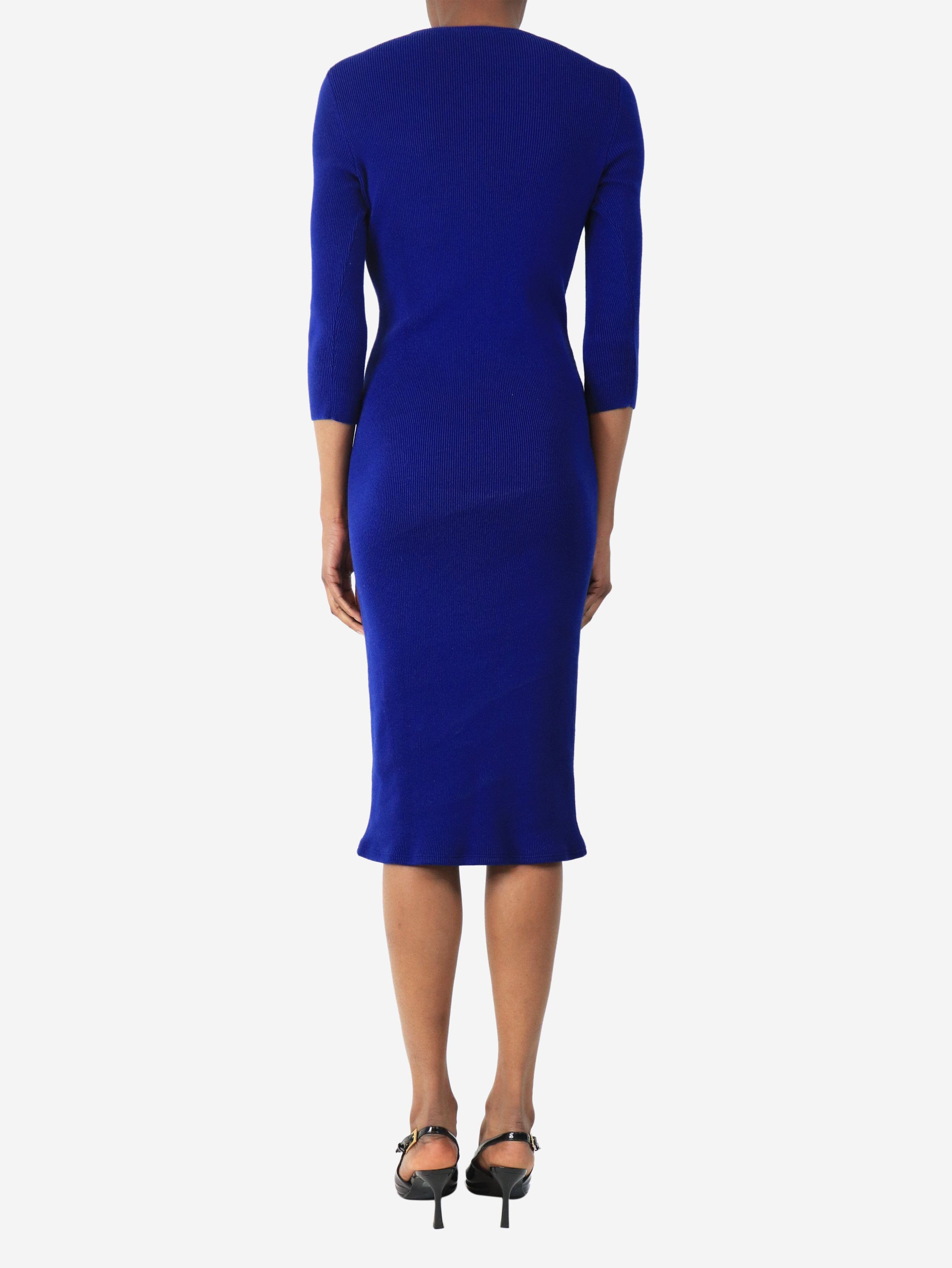 Prada Royal blue rib-knit midi dress - UK 8 Size XS / US 0-2 / IT 36-38 - 2 Thumbnail