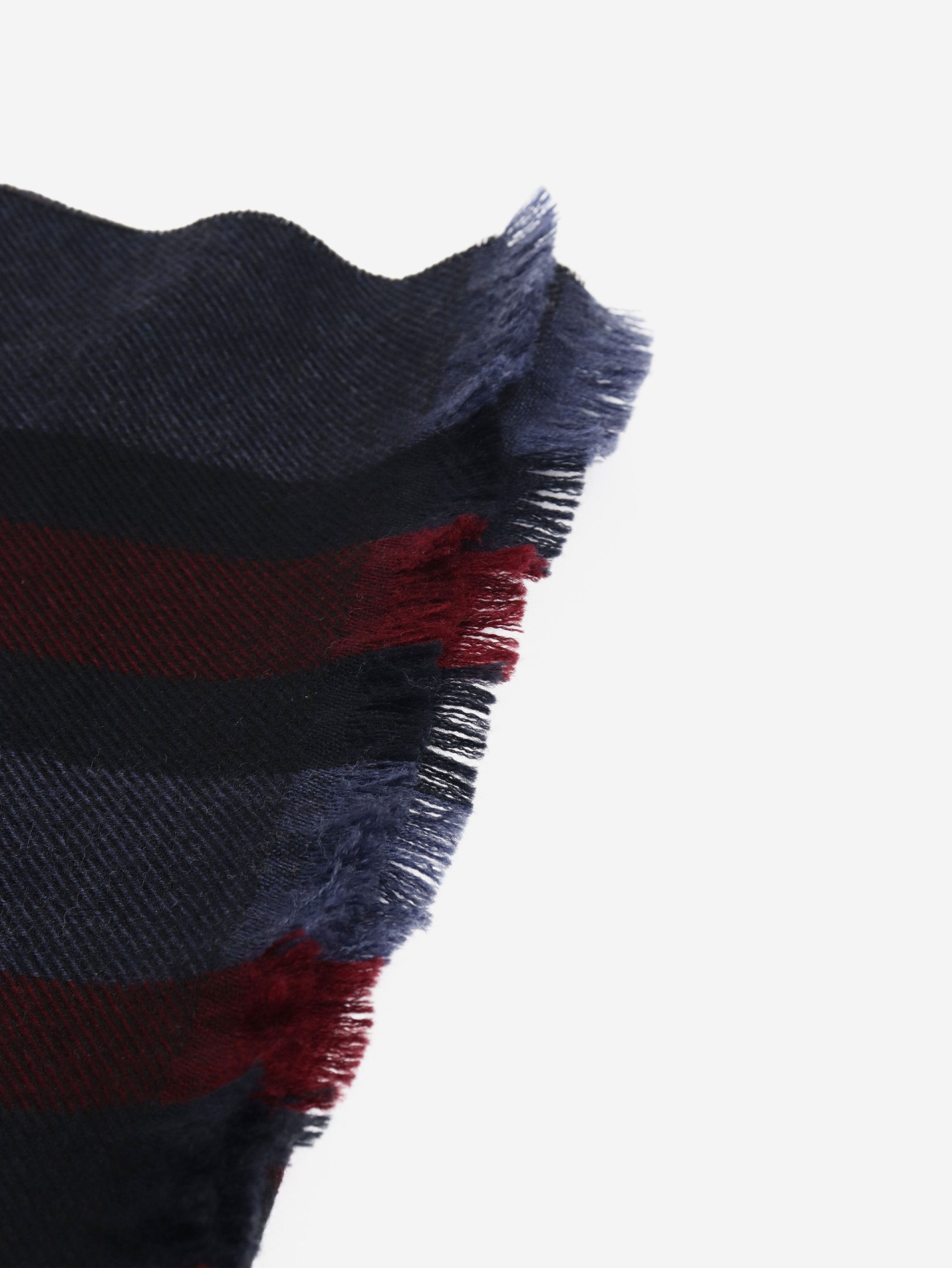Gucci Navy and burgundy striped wool scarf Size ONE SIZE - 3 Thumbnail