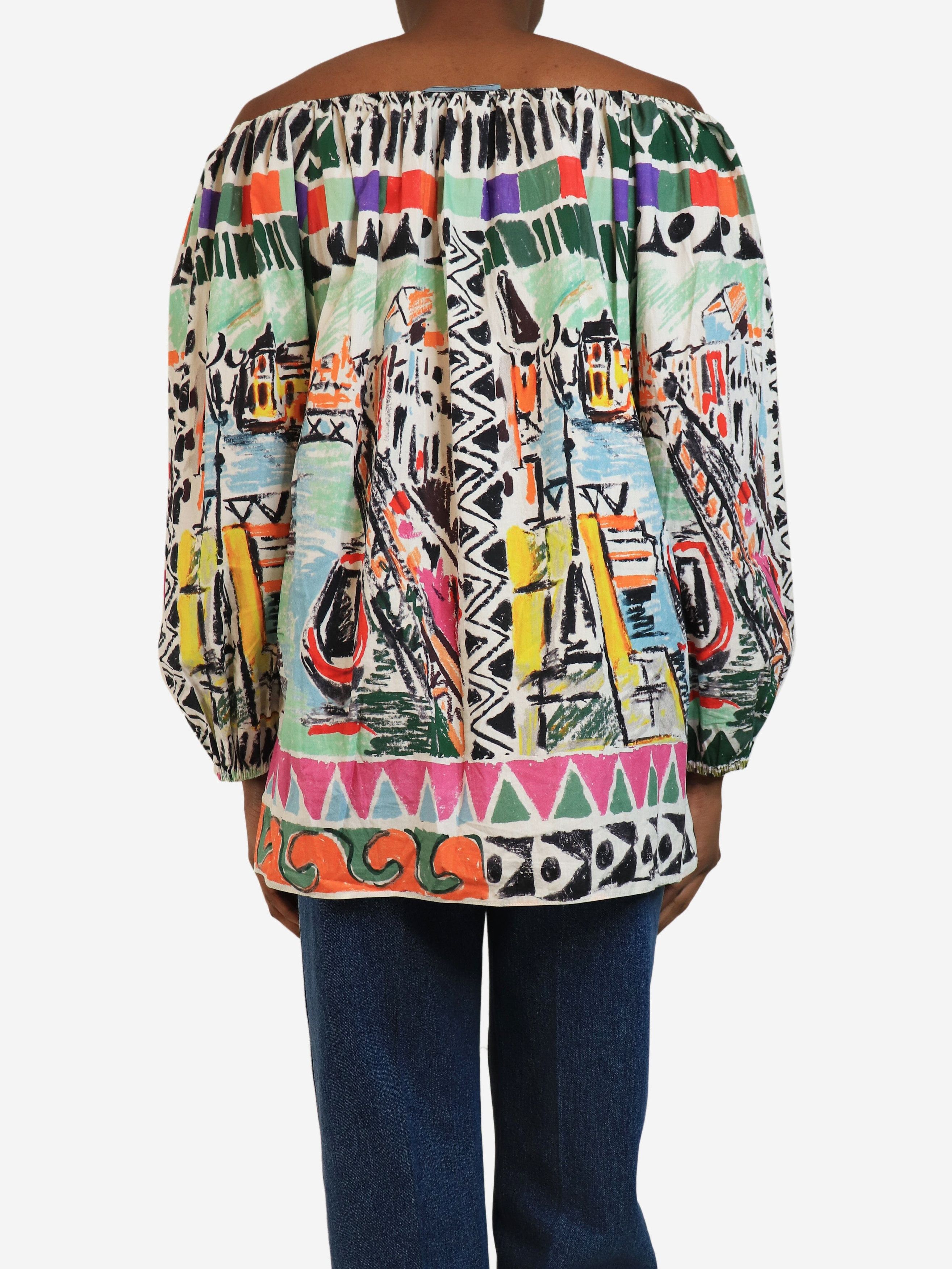 Prada Multicolour printed top - UK 6 Size XS / US 0-2 / IT 36-38 - 2 Thumbnail