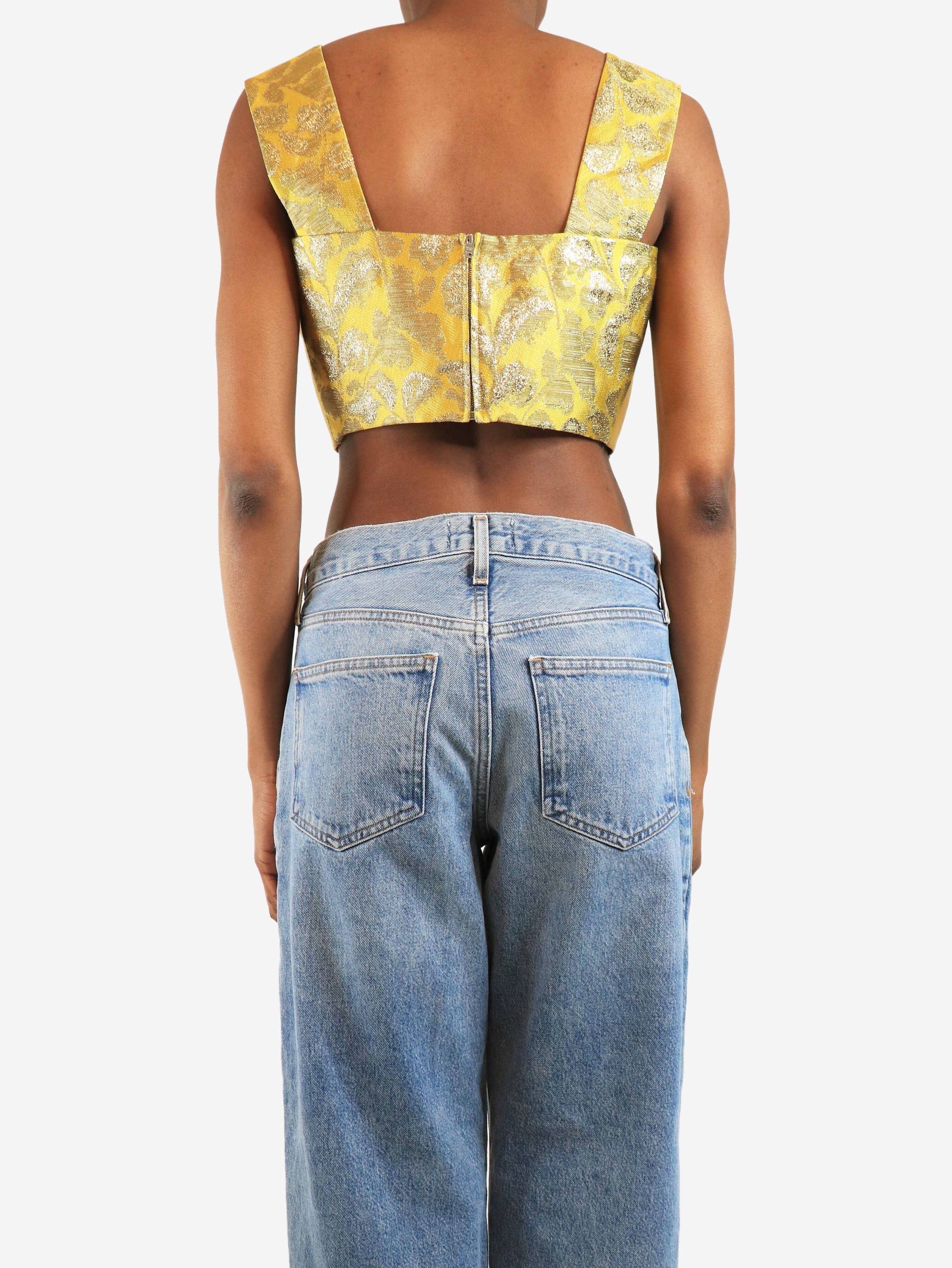 Prada Yellow lurex jacquard bra top - UK 6 Size XS / US 0-2 / IT 36-38 - 2 Thumbnail