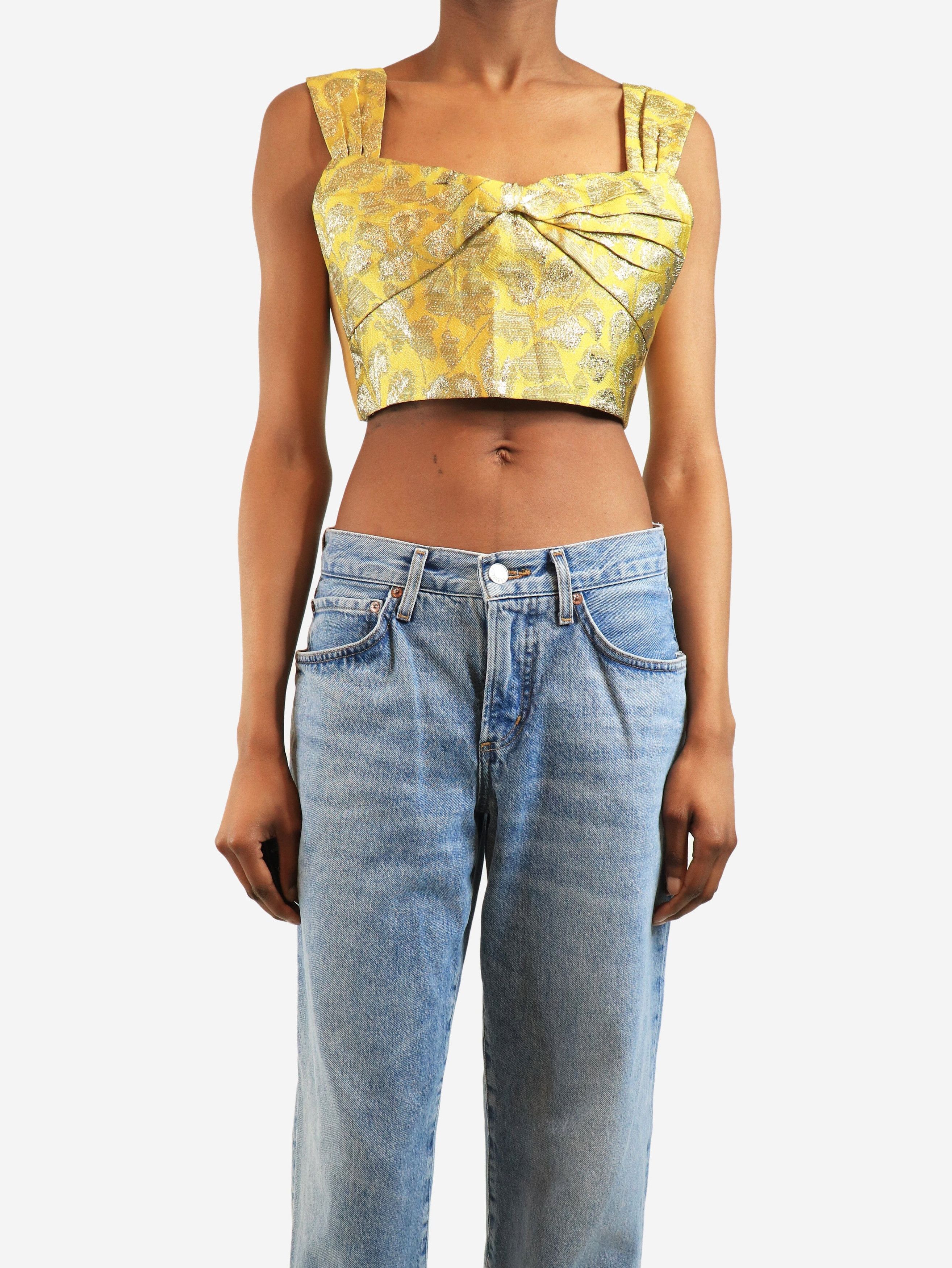 Prada Yellow lurex jacquard bra top - UK 6 Size XS / US 0-2 / IT 36-38 - 3 Thumbnail