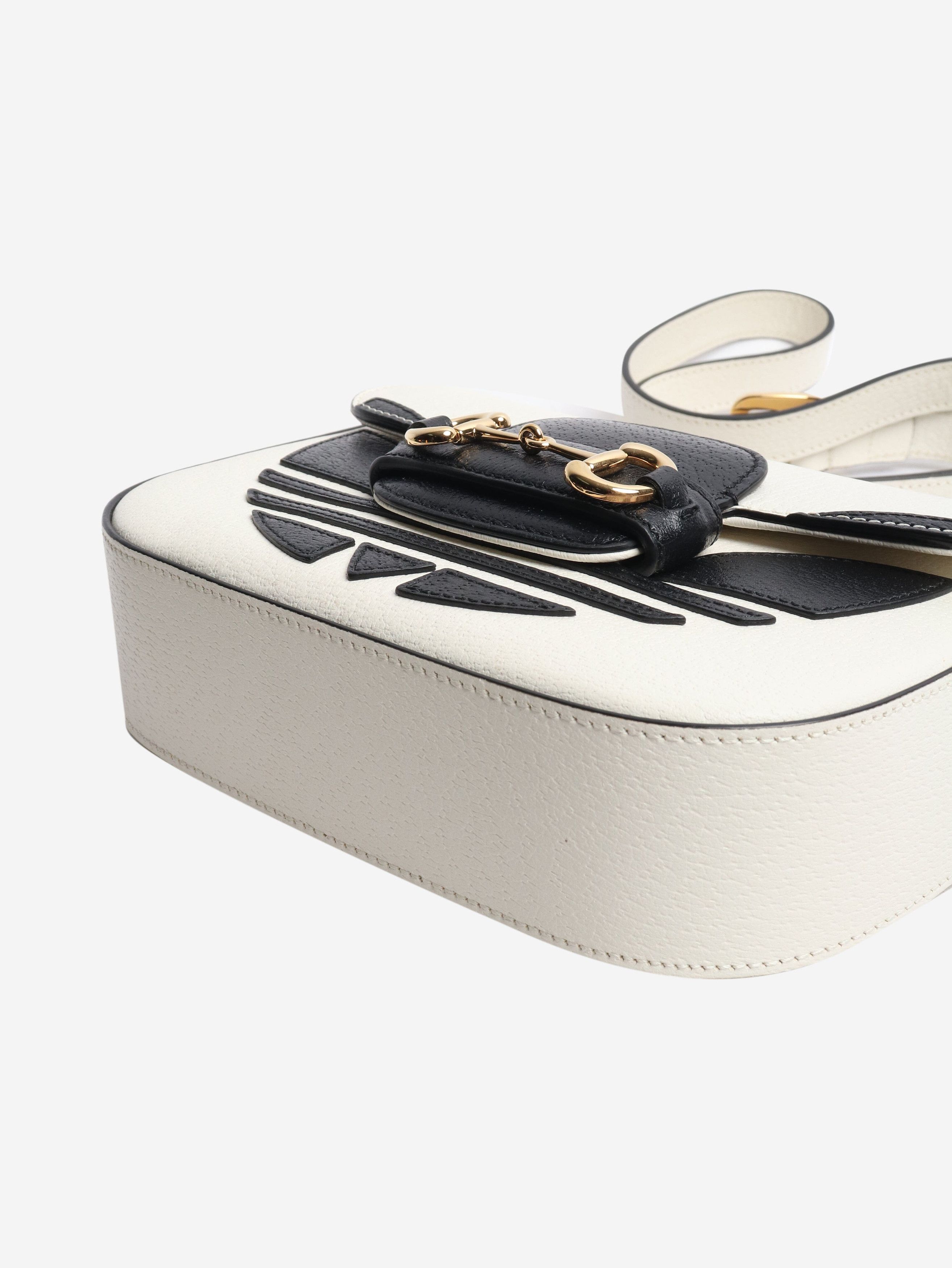 Gucci Black and white Horsebit 1955 shoulder bag Size ONE SIZE - 4 Thumbnail