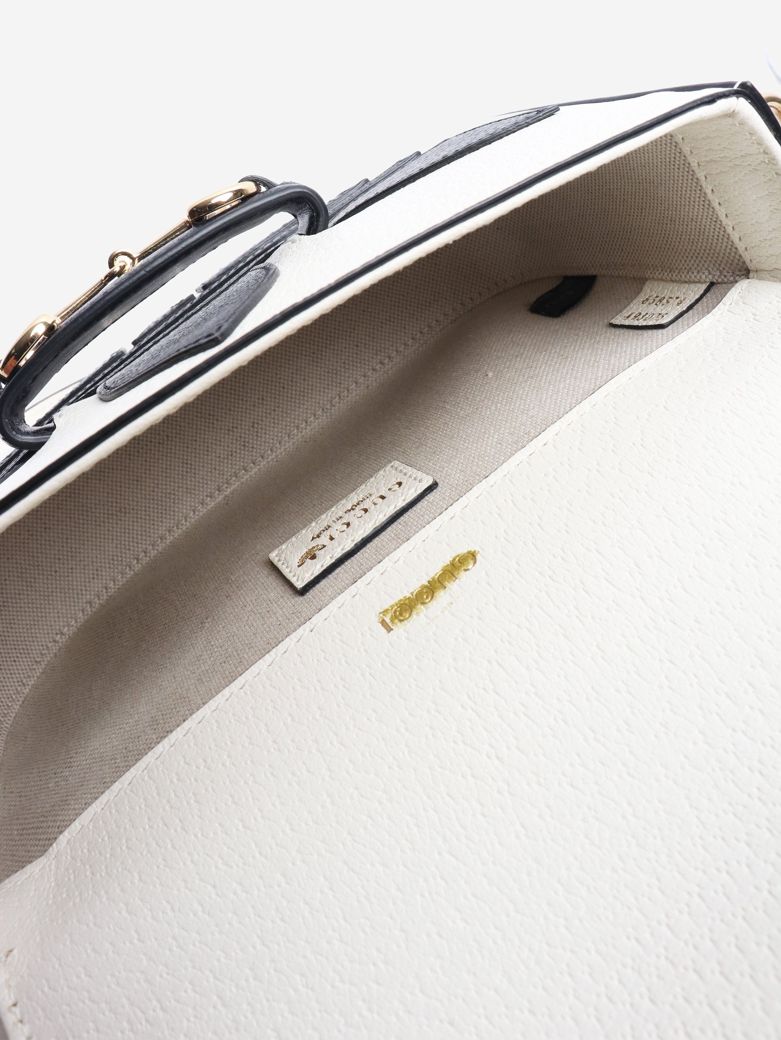 Gucci Black and white Horsebit 1955 shoulder bag Size ONE SIZE - 8 Thumbnail