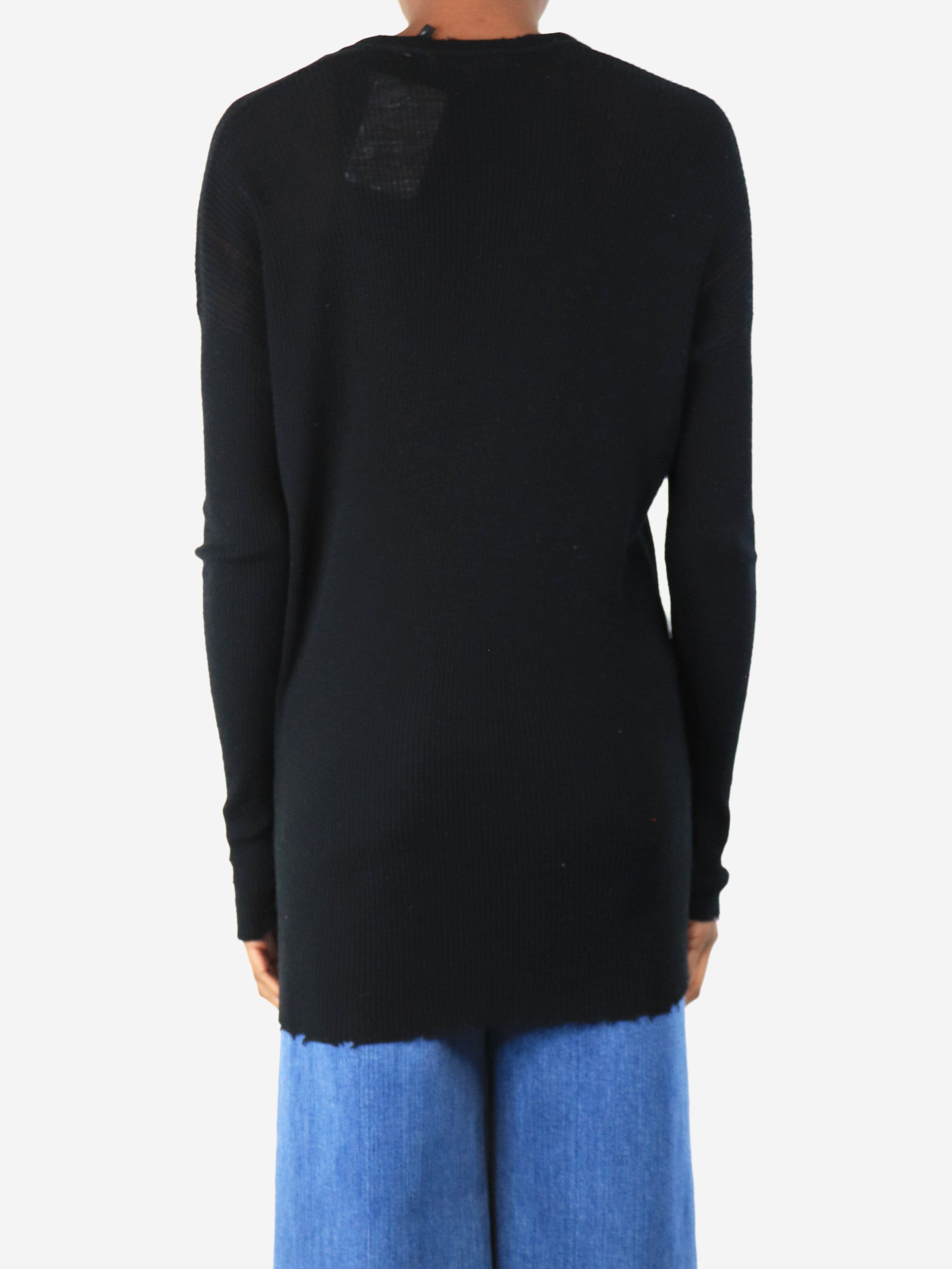Helmut Lang Black distressed cardigan - XS Size XS / US 0-2 / IT 36-38 - 2 Thumbnail
