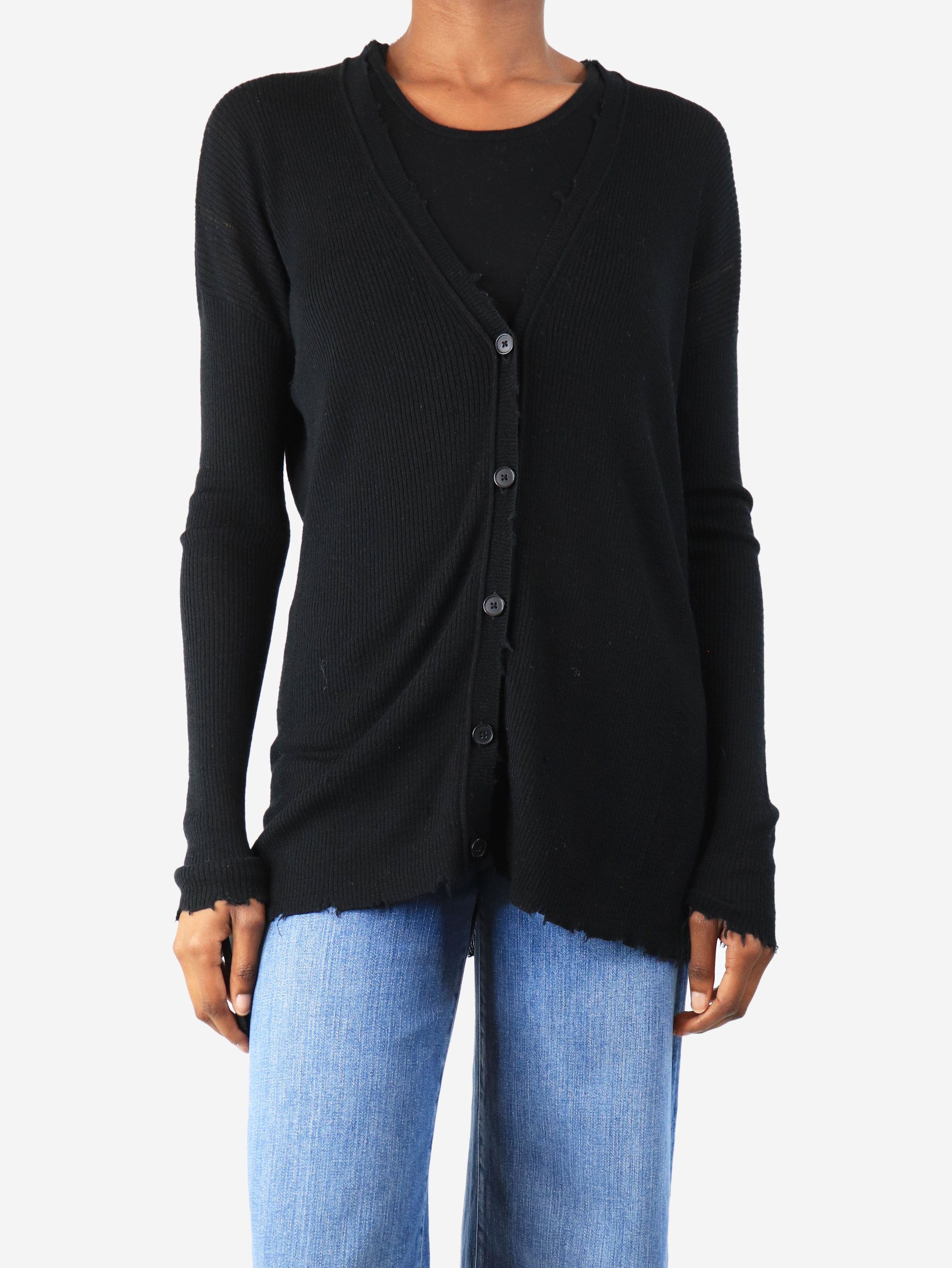 Helmut Lang Black distressed cardigan - XS Size XS / US 0-2 / IT 36-38 - 3 Thumbnail