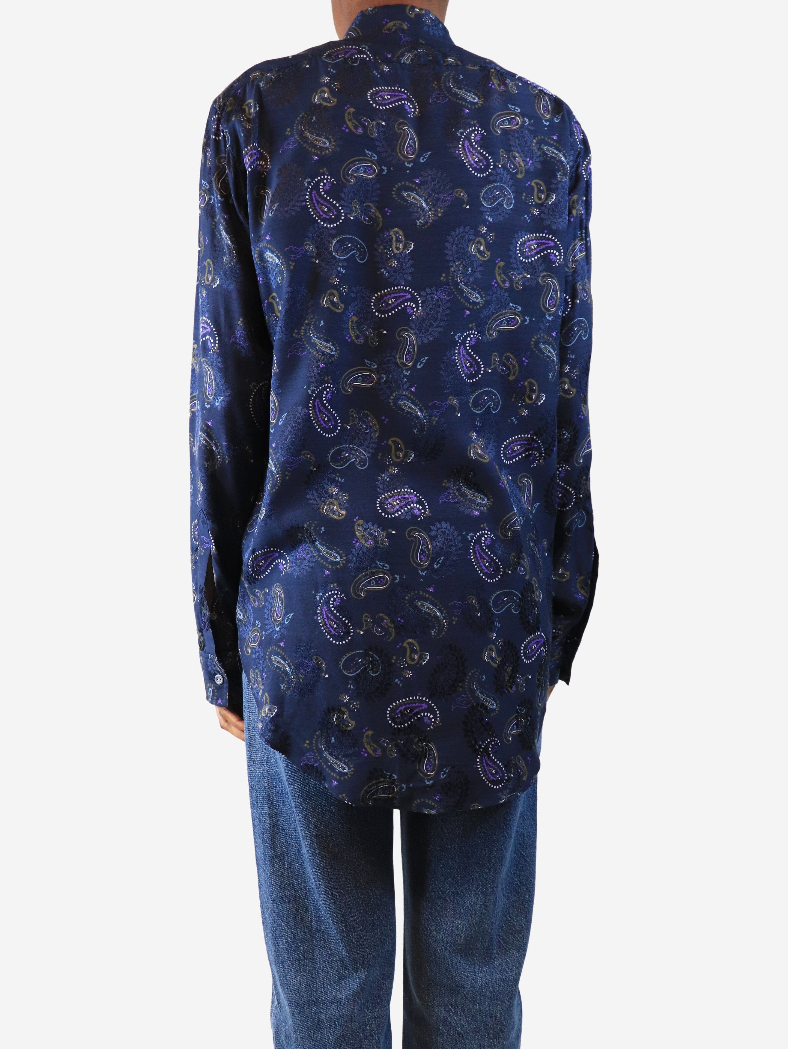 Acne Studios Dark blue paisley shirt - UK 6 Size XS / US 0-2 / IT 36-38 - 2 Thumbnail