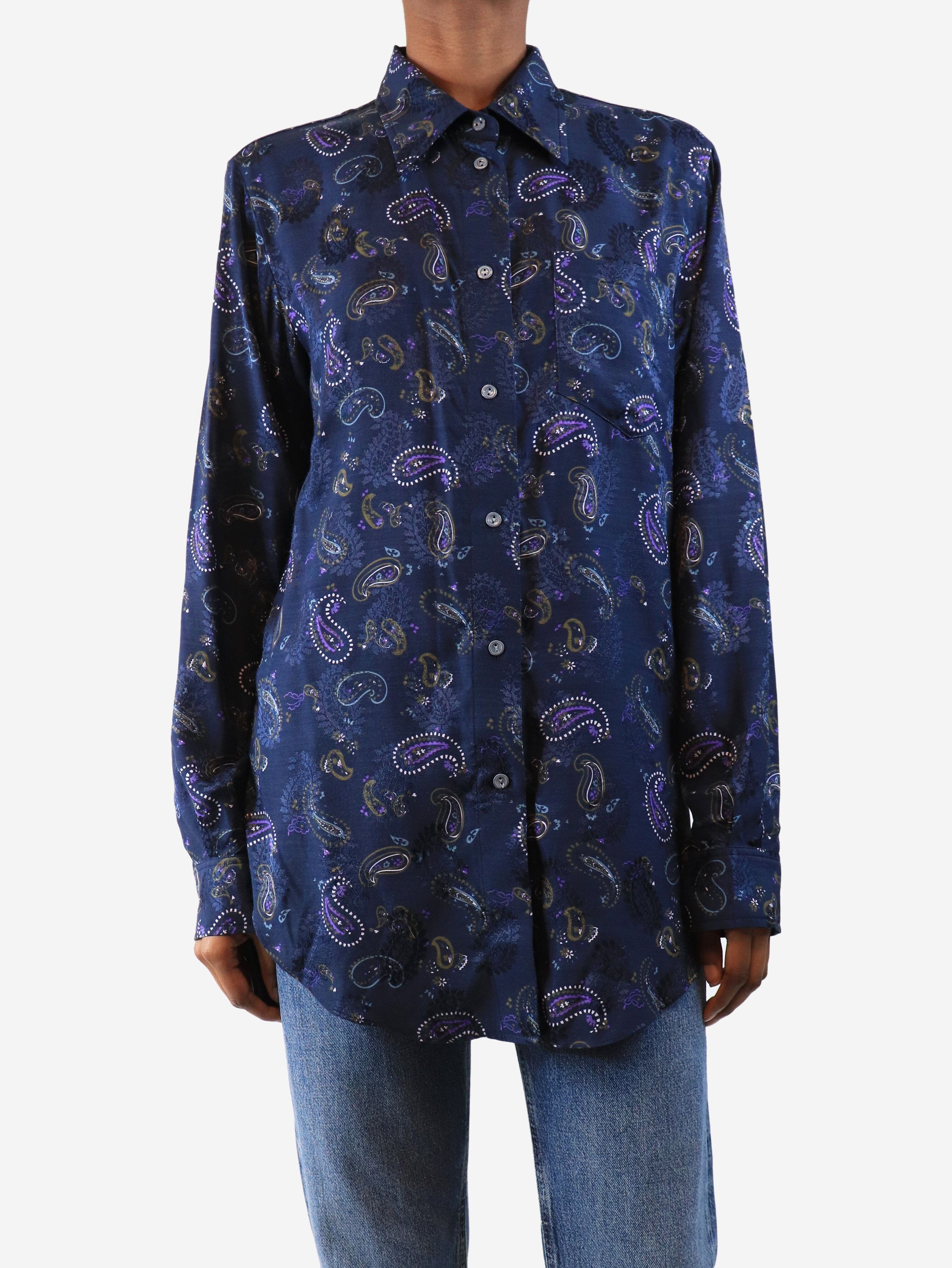 Acne Studios Dark blue paisley shirt - UK 6 Size XS / US 0-2 / IT 36-38 - 3 Thumbnail