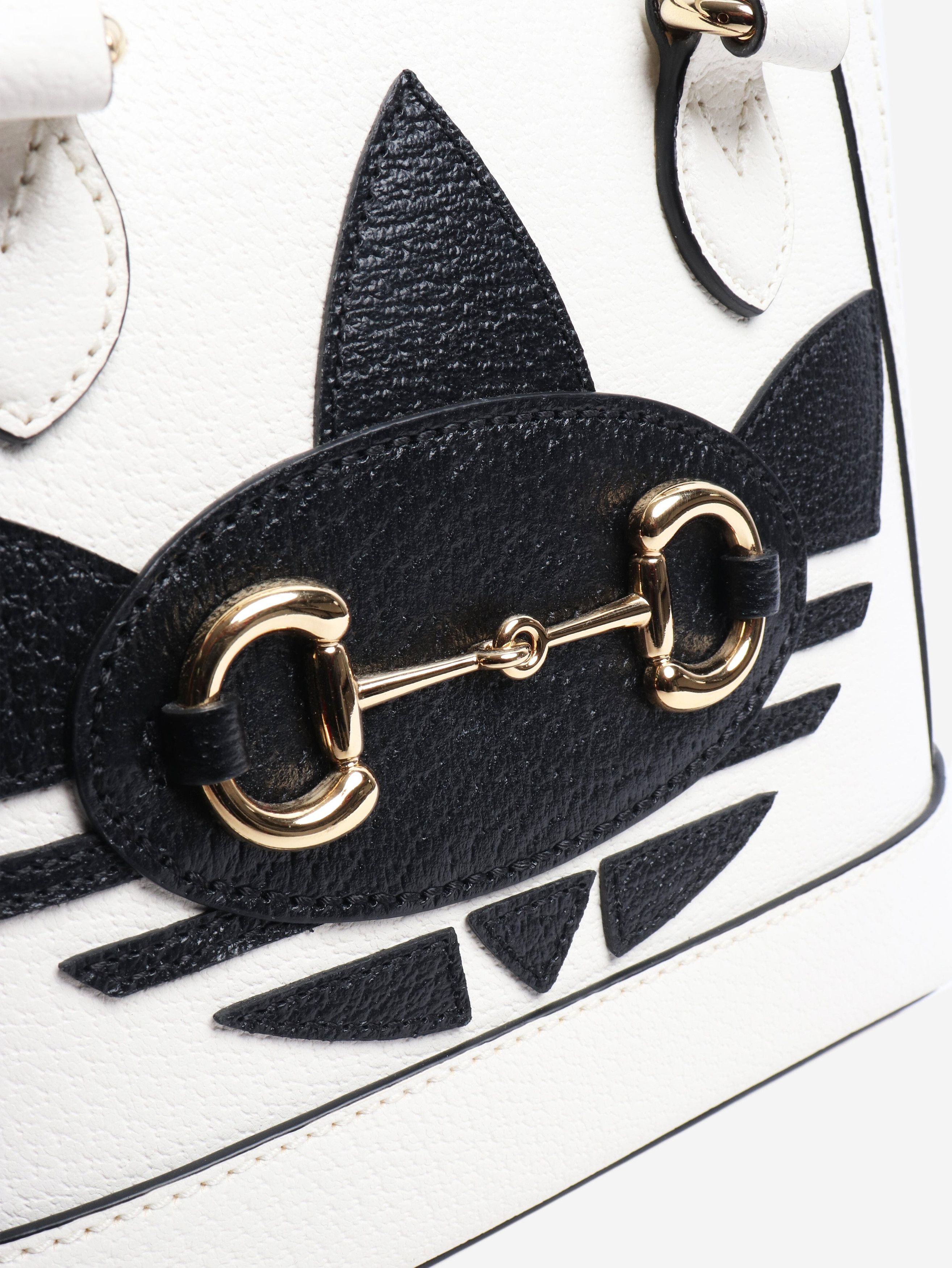 Gucci Black and white Horsebit 1955 shoulder bag Size ONE SIZE - 5 Thumbnail