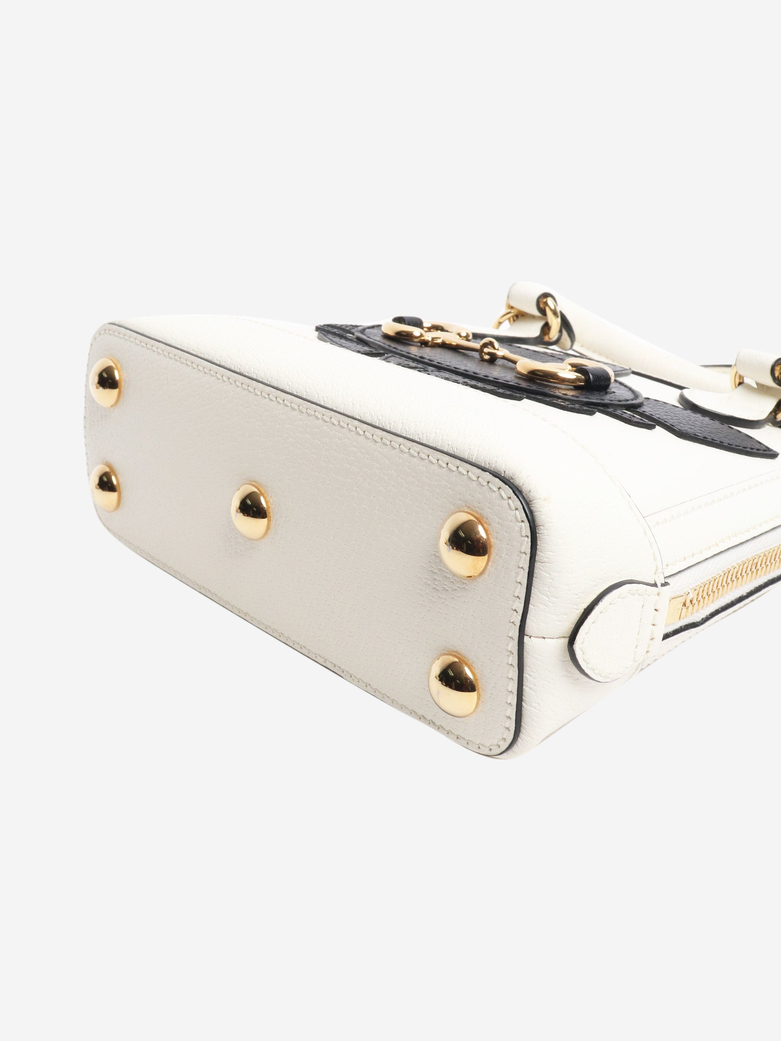 Gucci Black and white Horsebit 1955 shoulder bag Size ONE SIZE - 4 Thumbnail
