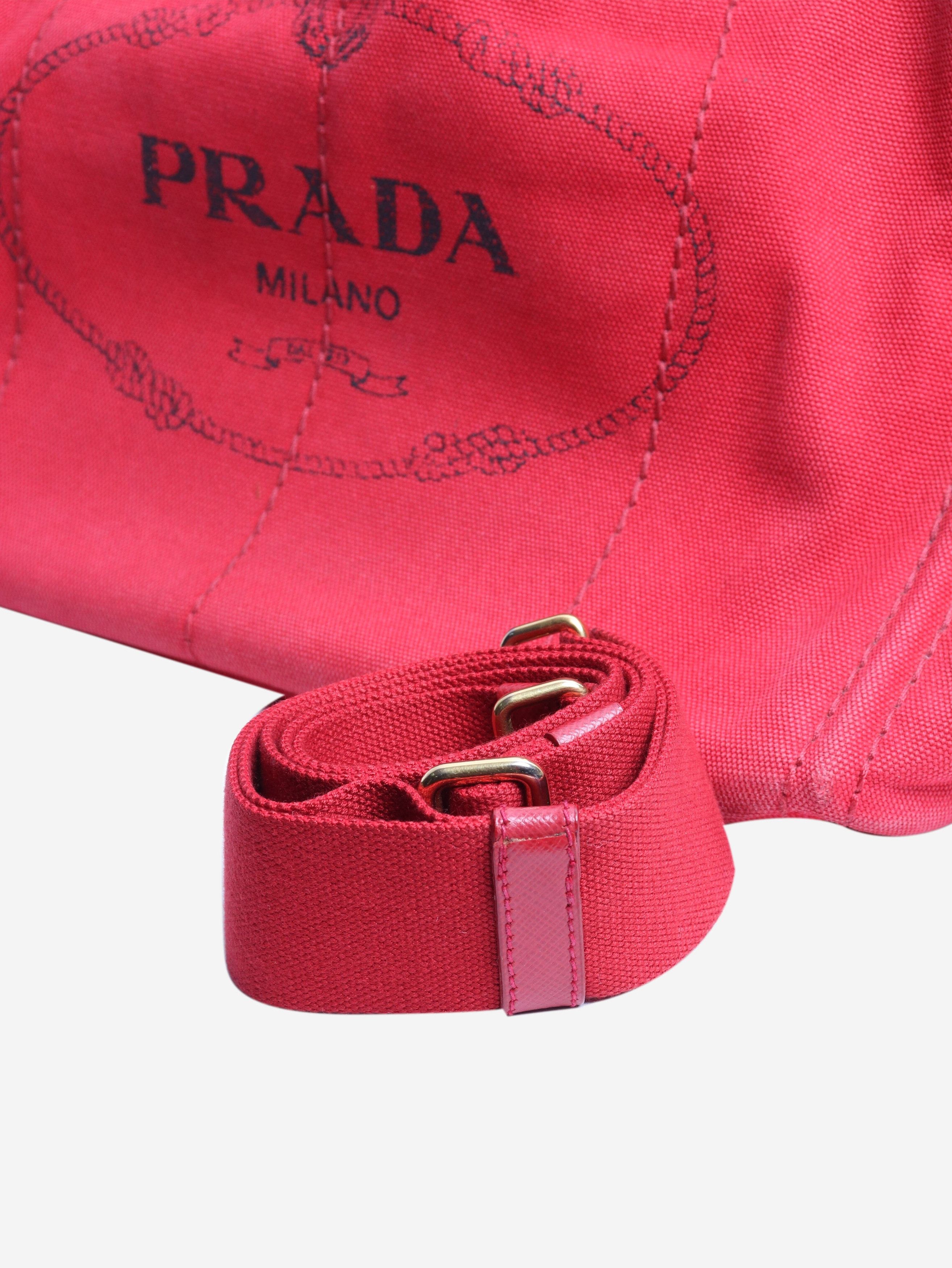 Prada Red Canapa canvas tote bag Size ONE SIZE - 8 Thumbnail