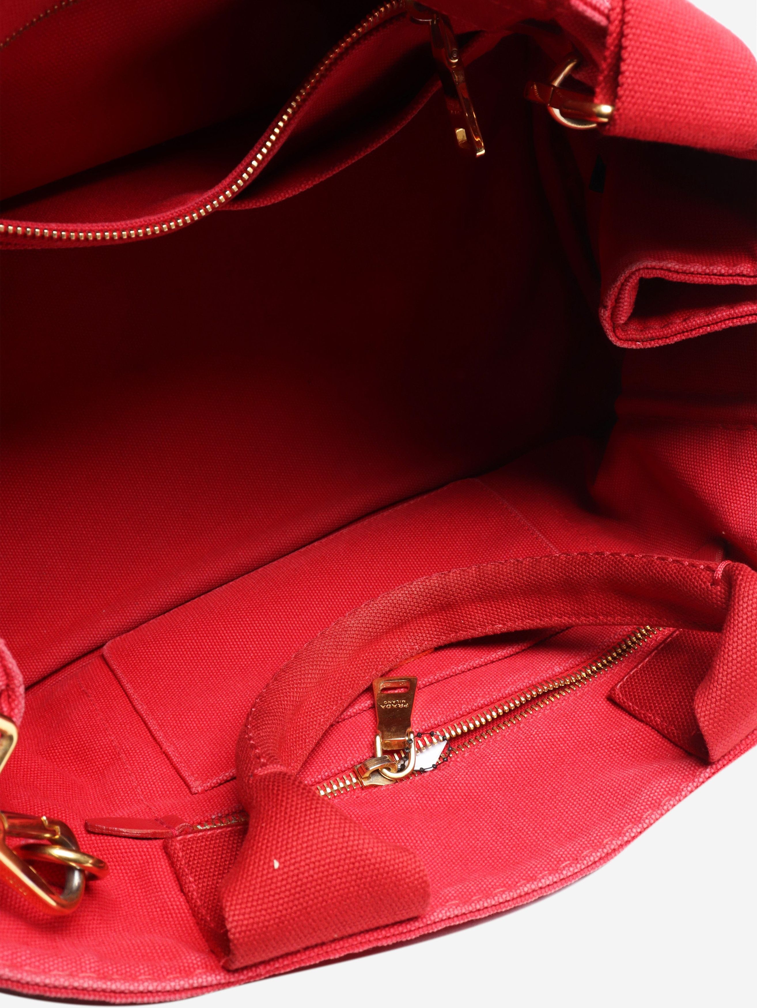 Prada Red Canapa canvas tote bag Size ONE SIZE - 7 Thumbnail