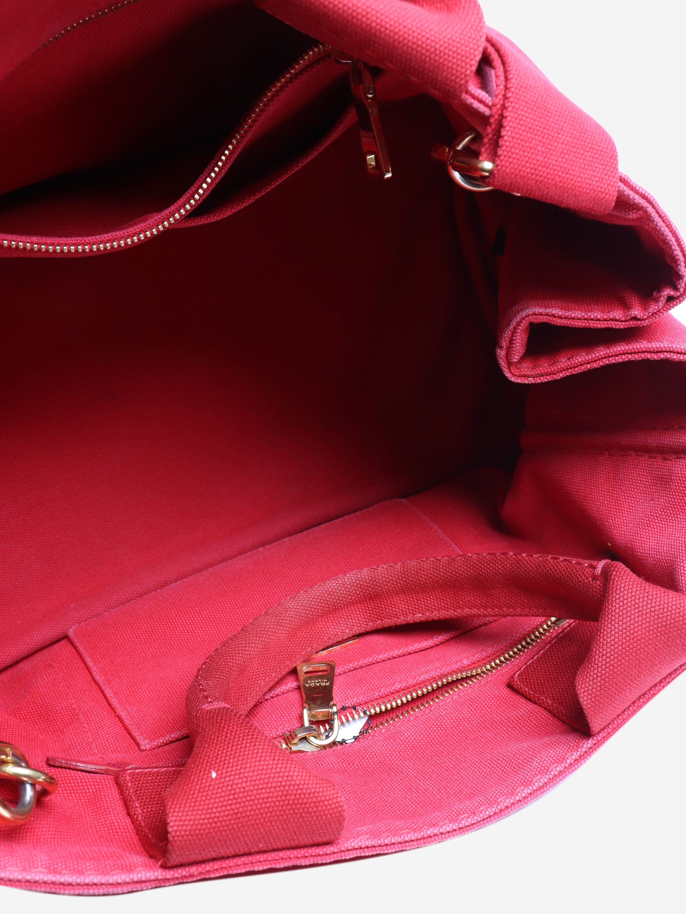 Prada Red Canapa canvas tote bag Size ONE SIZE - 6 Thumbnail