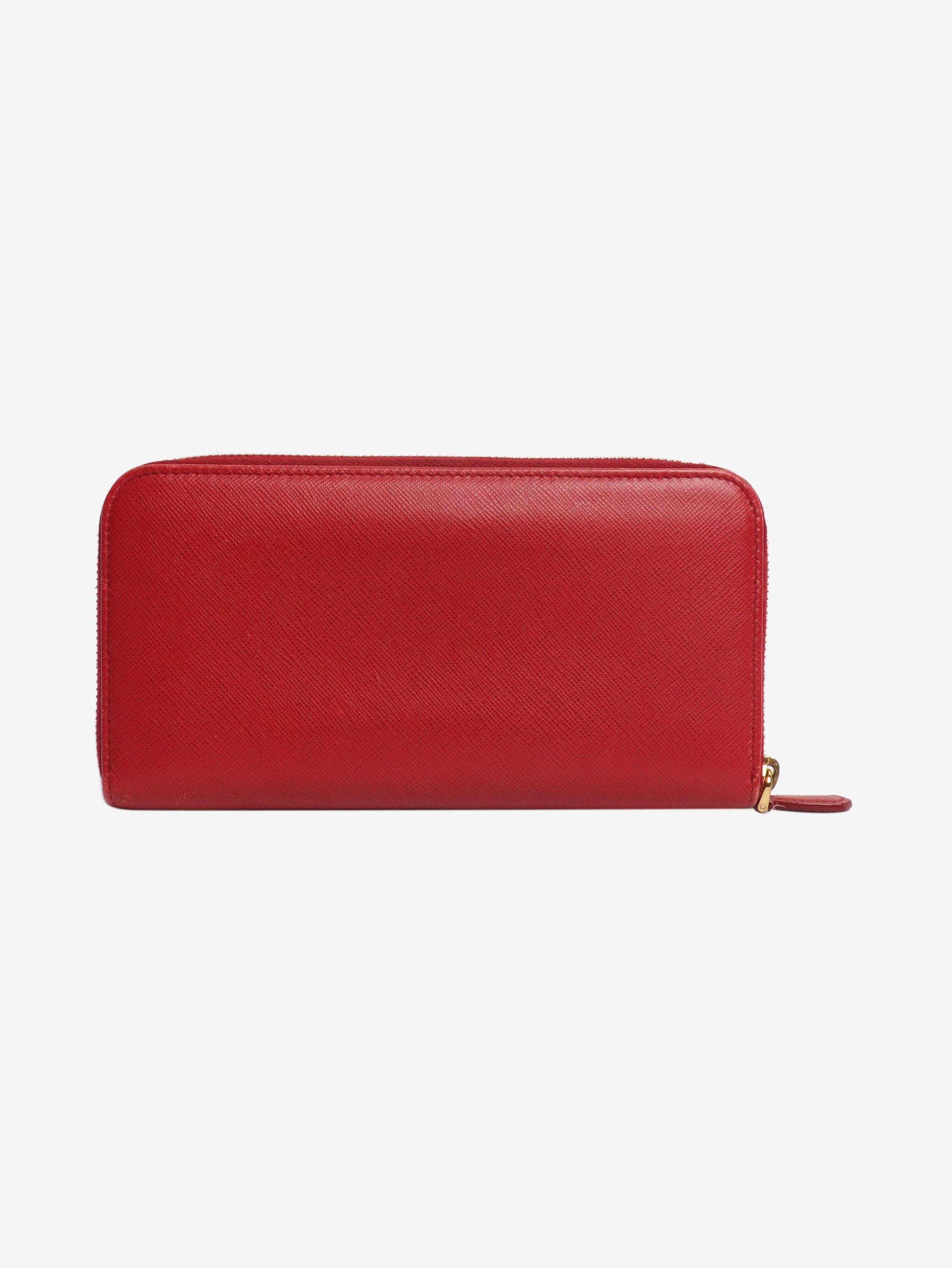 Prada Red Saffiano leather zip wallet Size ONE SIZE - 2 Thumbnail