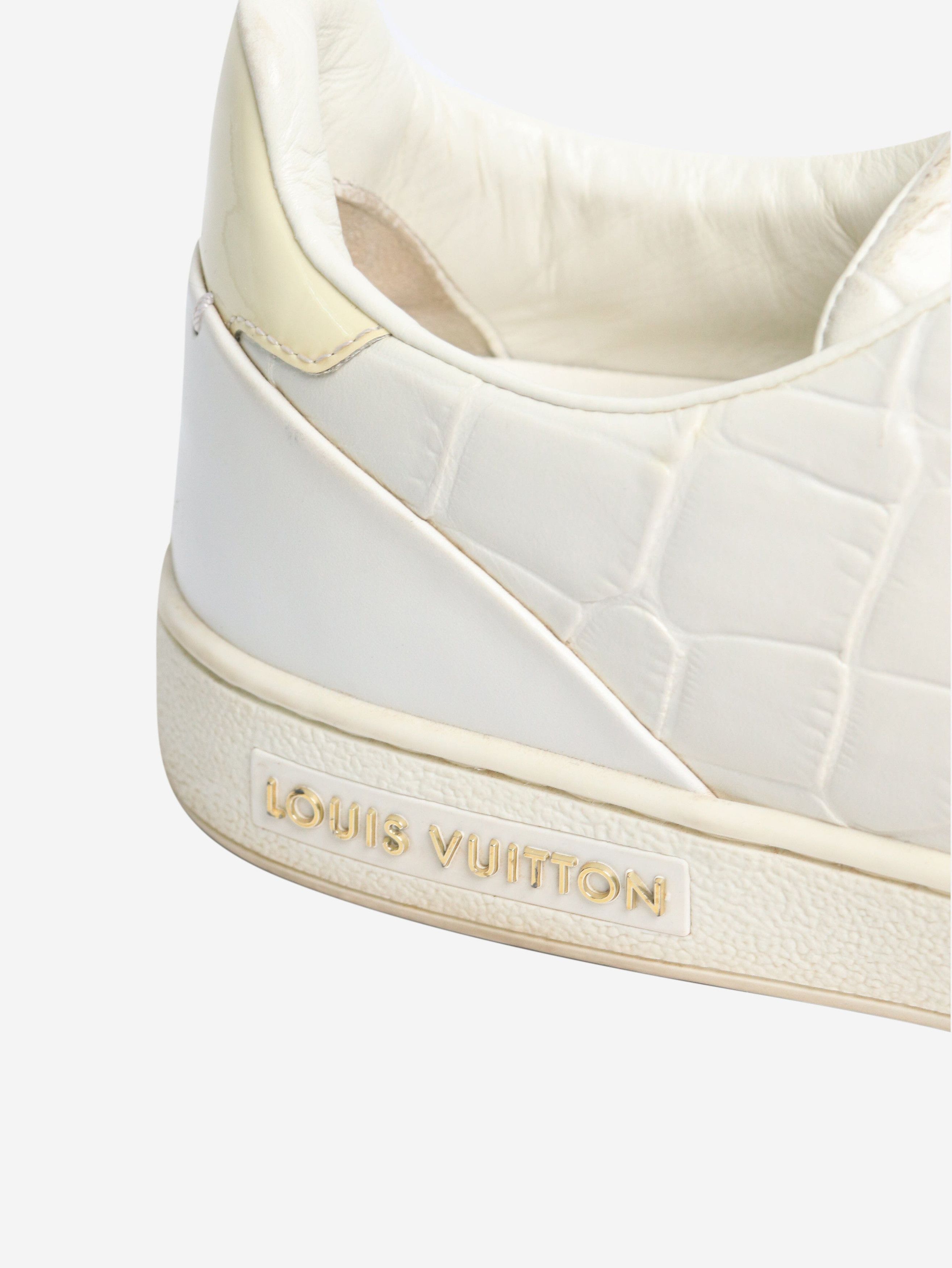 Louis Vuitton White croc-embossed trainers - EU 36 Size US 5 / IT 35 - 2 Thumbnail