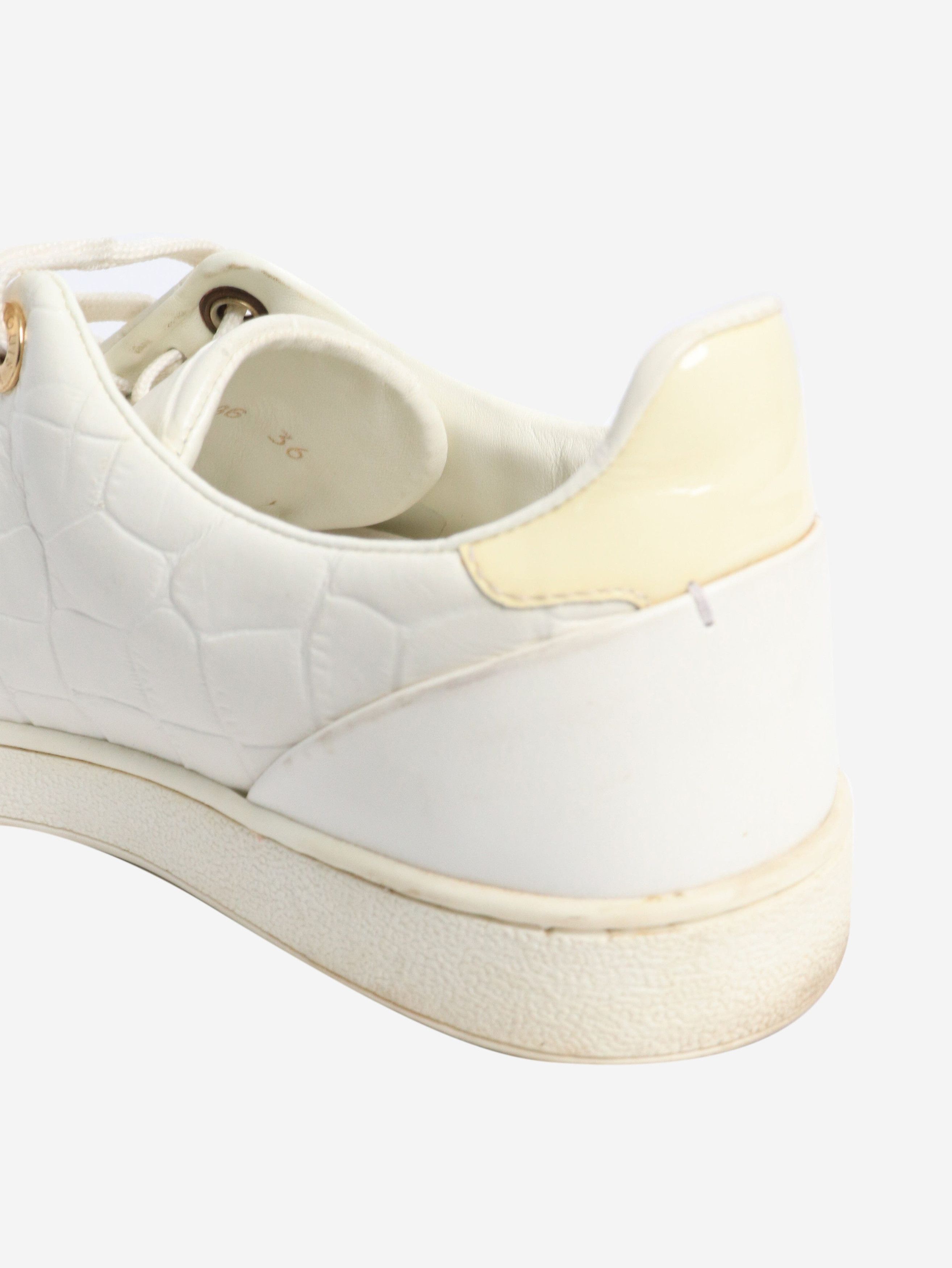 Louis Vuitton White croc-embossed trainers - EU 36 Size US 5 / IT 35 - 6 Thumbnail