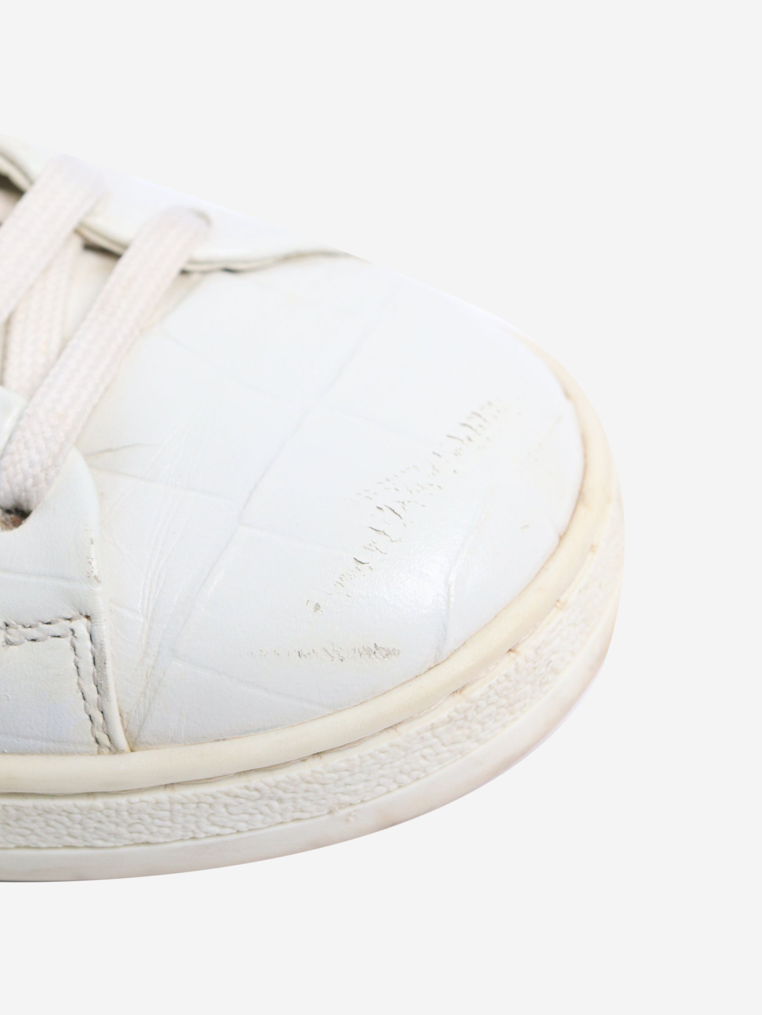 Louis Vuitton White croc-embossed trainers - EU 36 Size US 5 / IT 35 - 3 Thumbnail