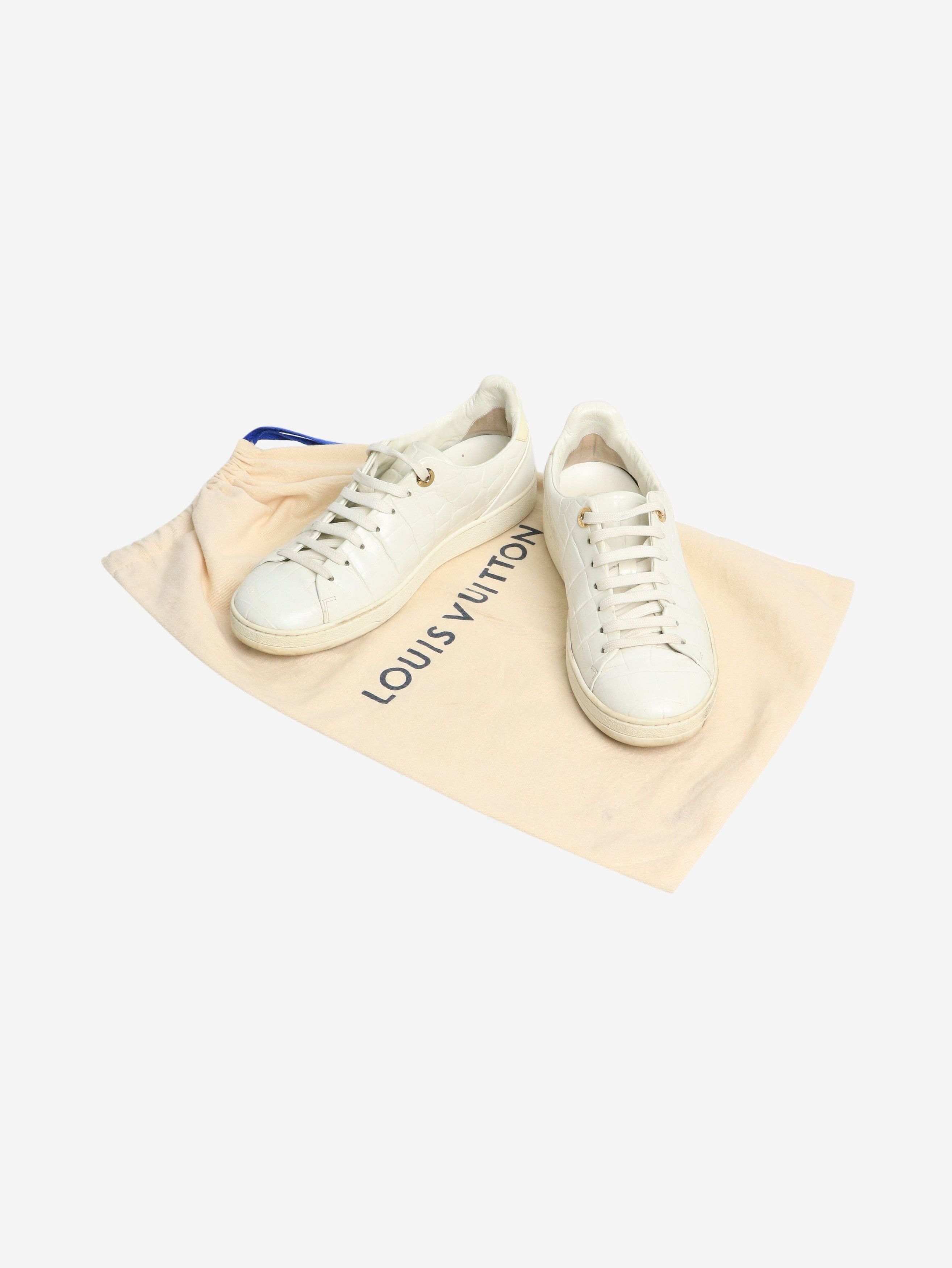 Louis Vuitton White croc-embossed trainers - EU 36 Size US 5 / IT 35 - 7 Thumbnail