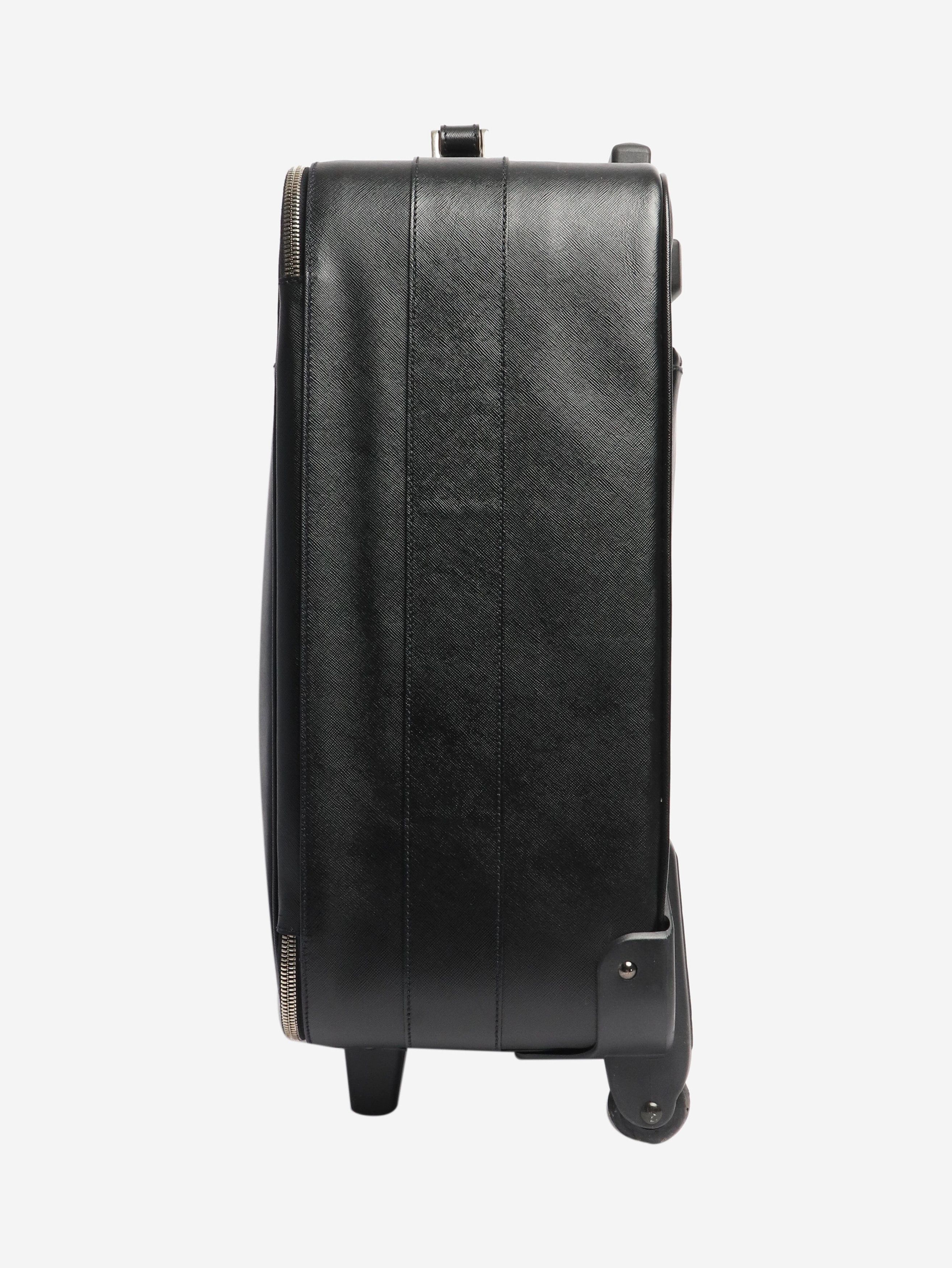 Prada Black Saffiano leather trolley case Size ONE SIZE - 3 Thumbnail