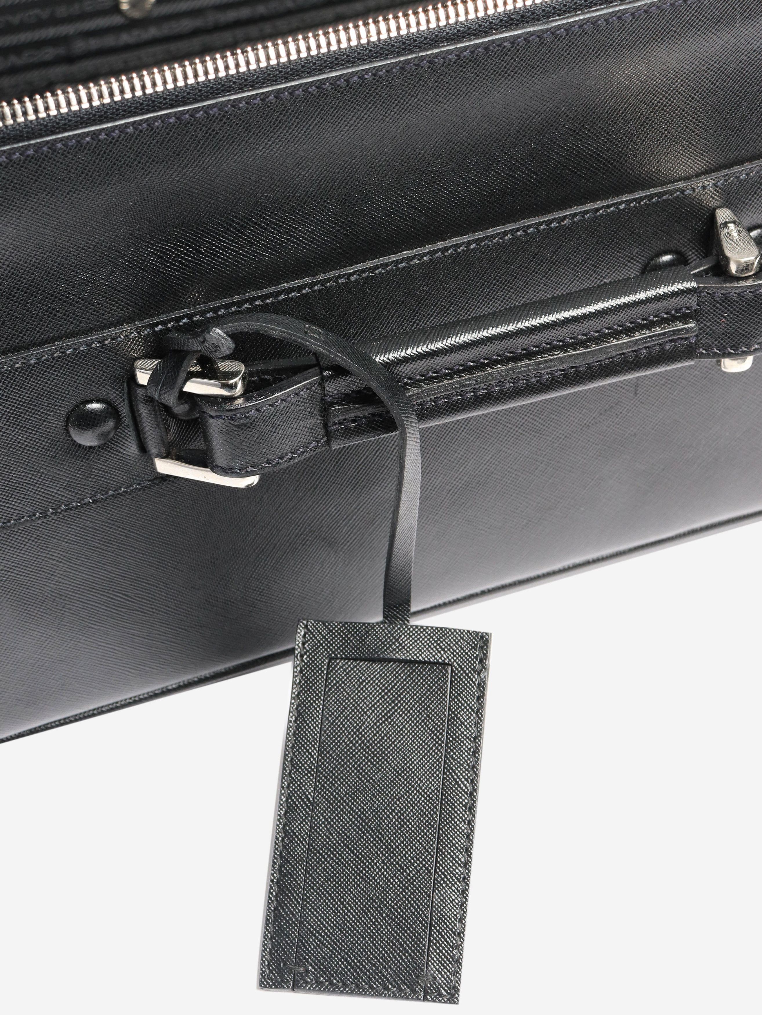 Prada Black Saffiano leather trolley case Size ONE SIZE - 10 Thumbnail