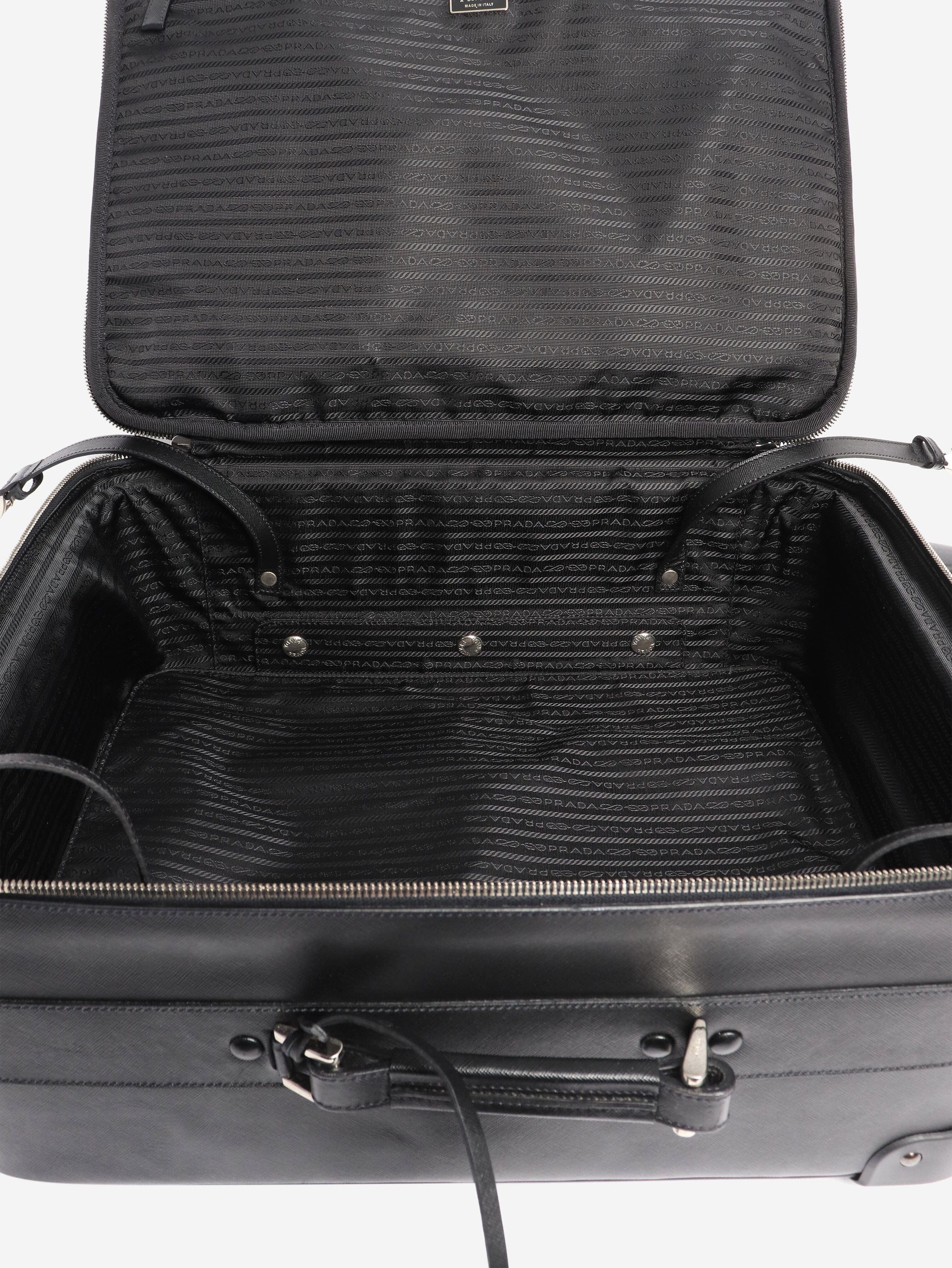 Prada Black Saffiano leather trolley case Size ONE SIZE - 9 Thumbnail