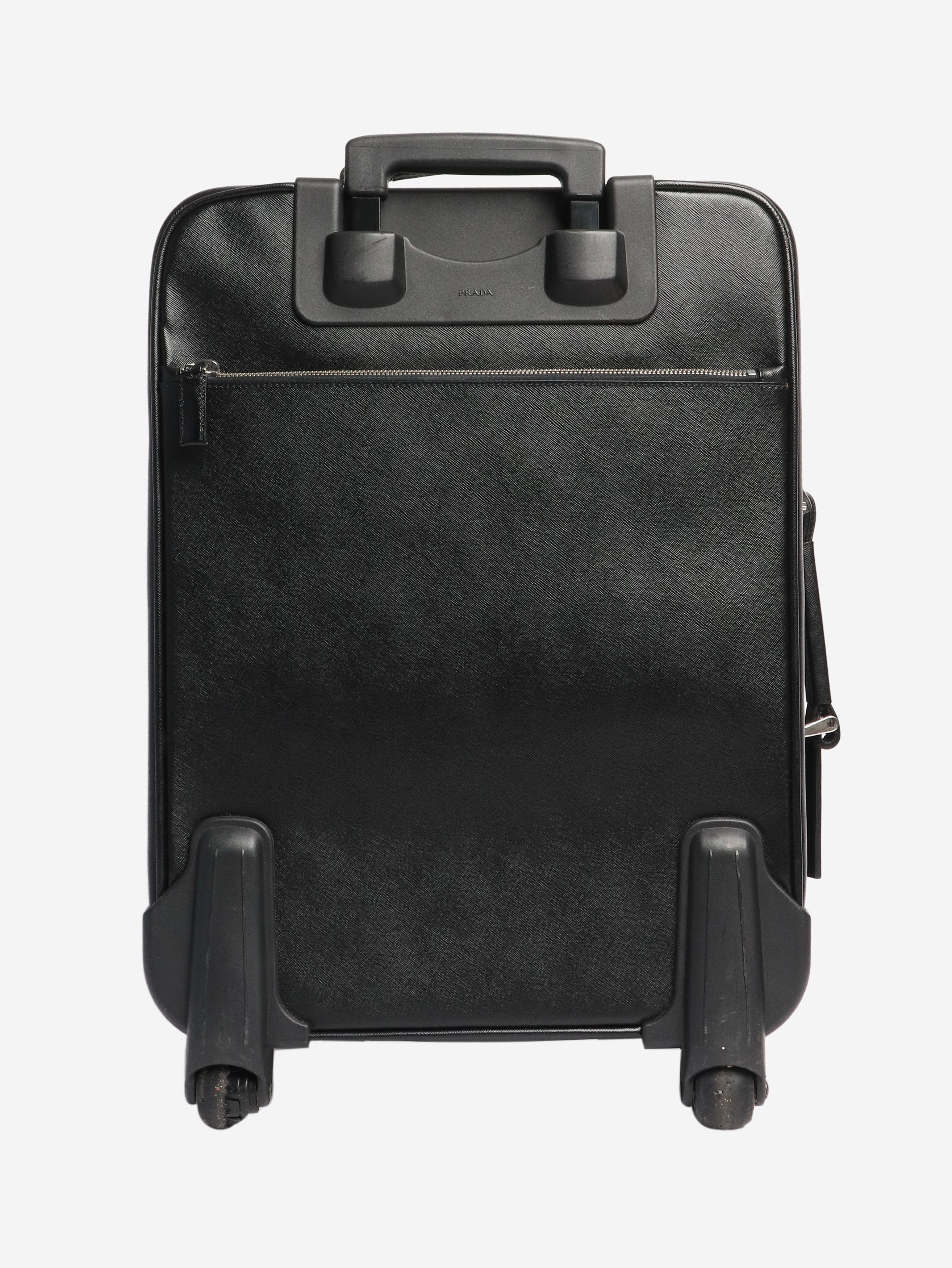 Prada Black Saffiano leather trolley case Size ONE SIZE - 4 Thumbnail