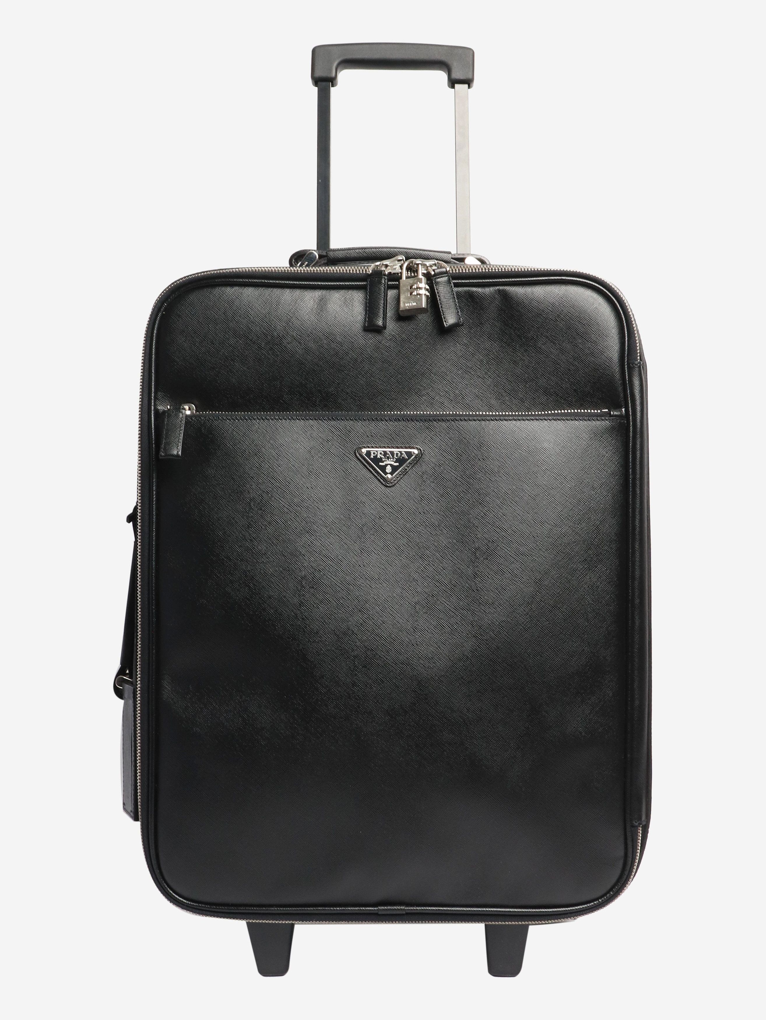 Prada Black Saffiano leather trolley case Size ONE SIZE - 2 Thumbnail