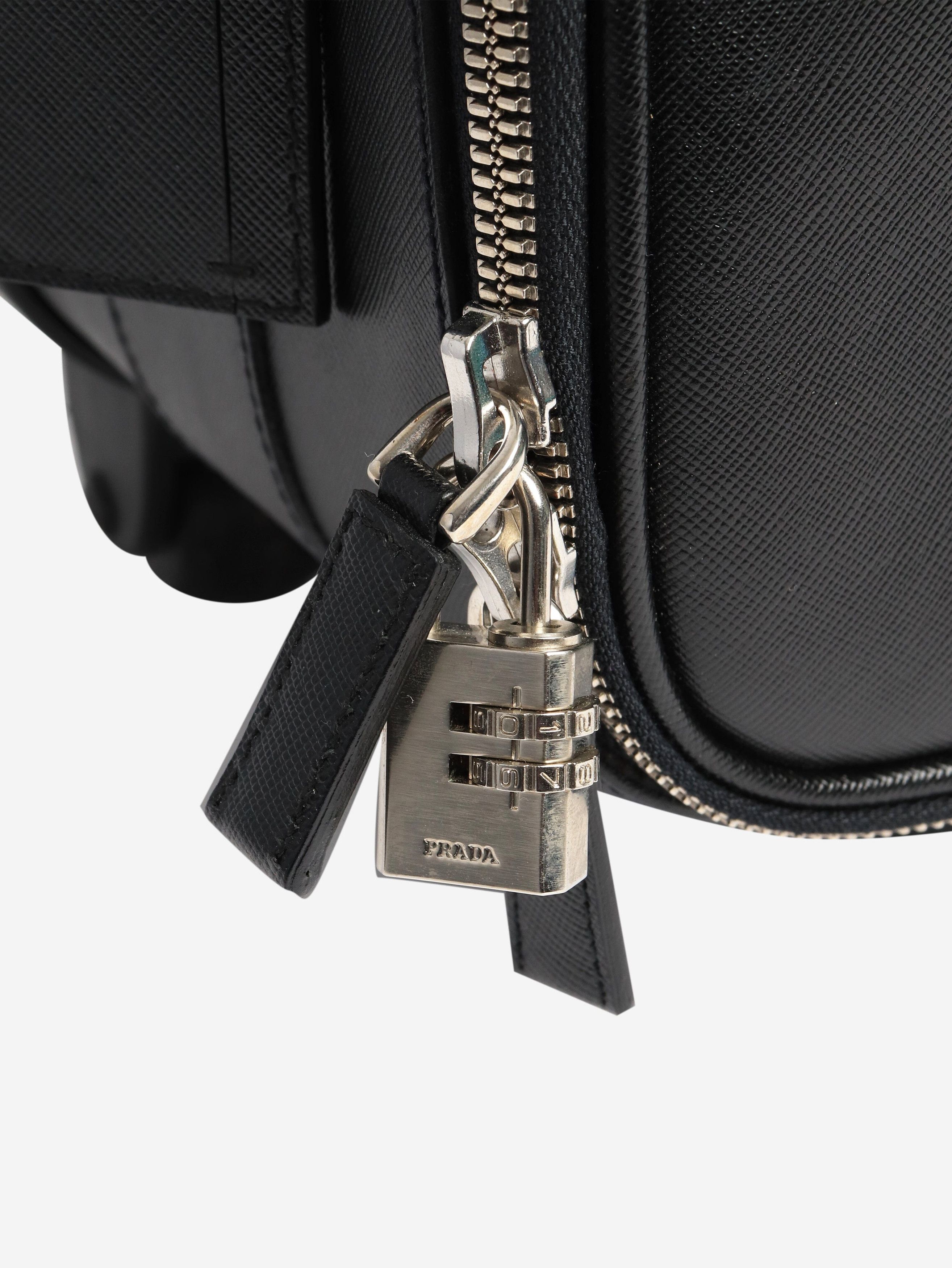 Prada Black Saffiano leather trolley case Size ONE SIZE - 8 Thumbnail