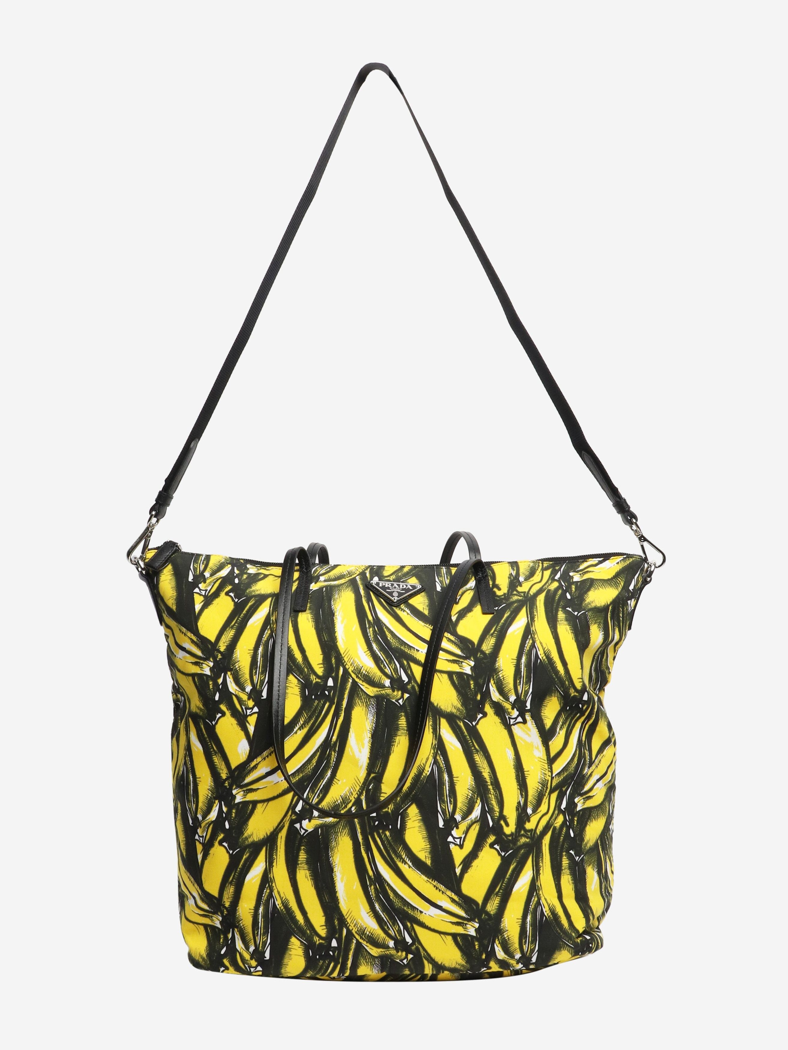 Prada Yellow banana printed shopper tote Size ONE SIZE - 3 Thumbnail