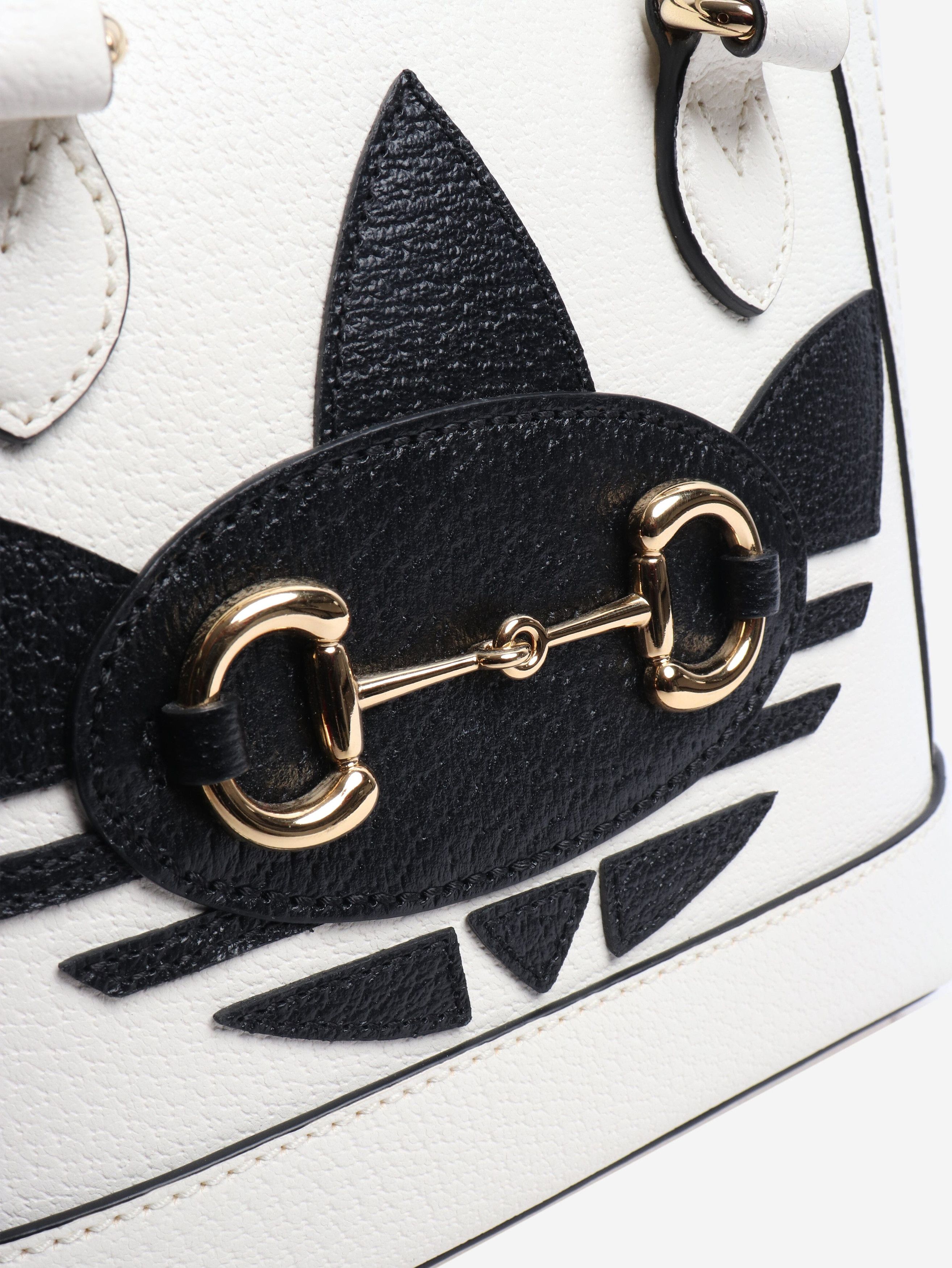 Gucci Black and white Horsebit 1955 shoulder bag Size ONE SIZE - 5 Thumbnail