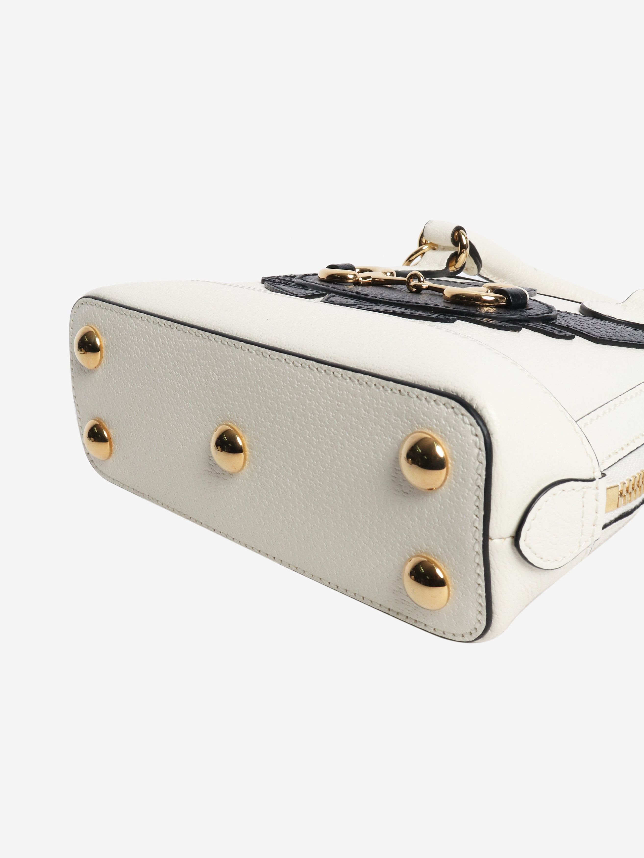 Gucci Black and white Horsebit 1955 shoulder bag Size ONE SIZE - 4 Thumbnail