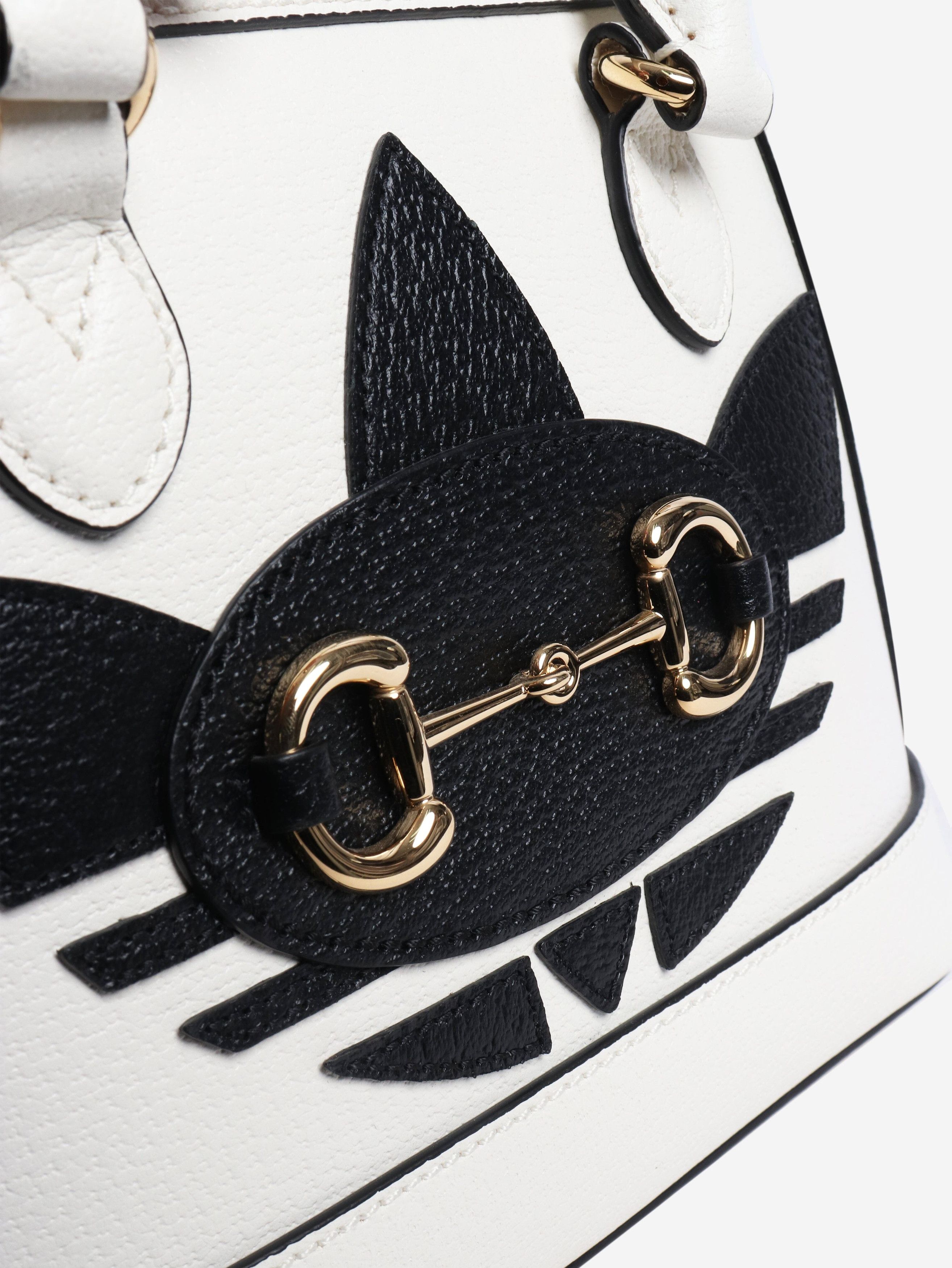 Gucci Black and white Horsebit 1955 shoulder bag Size ONE SIZE - 5 Thumbnail