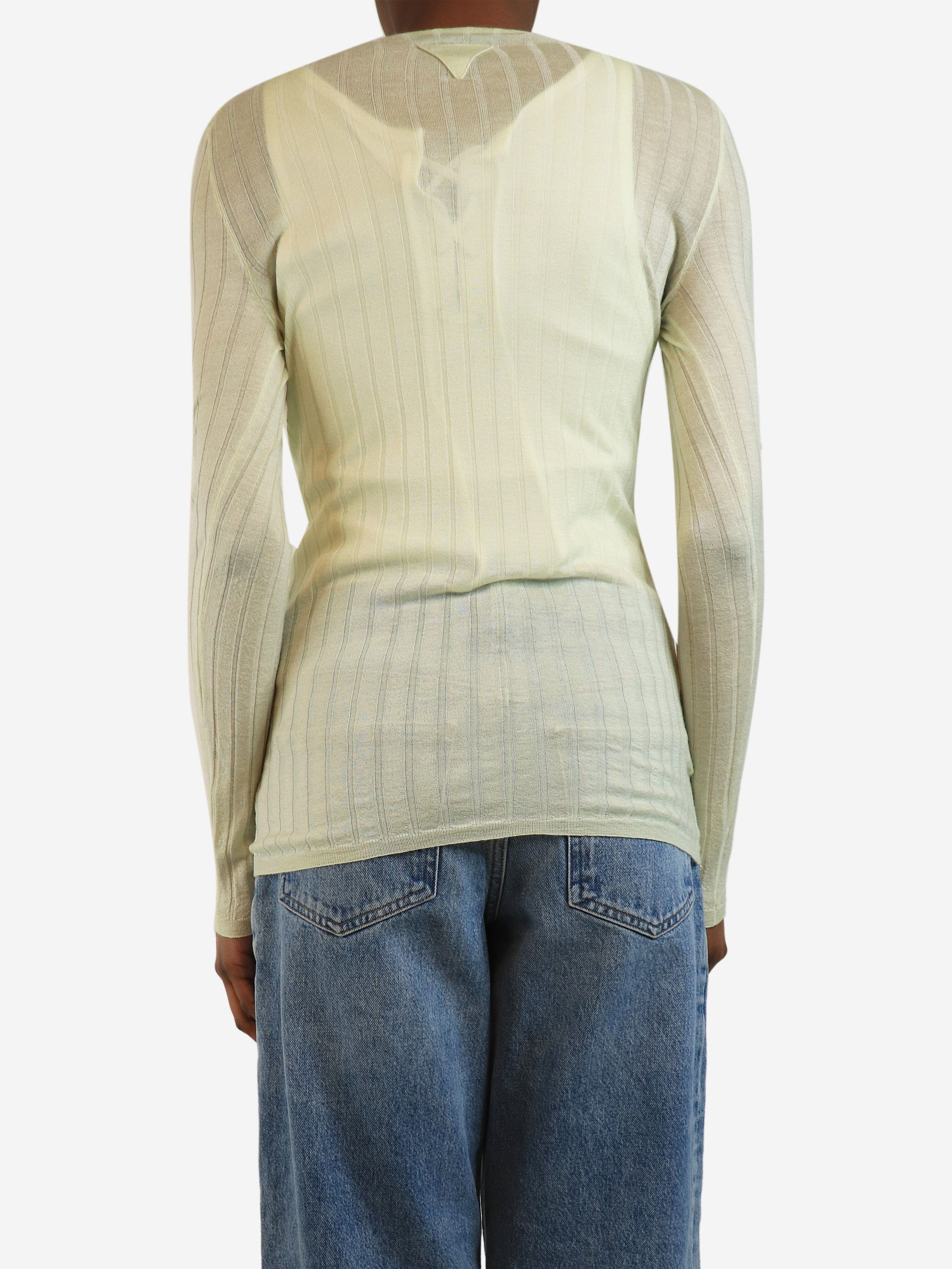 Prada Pale green rib-knit top - UK 6 Size XS / US 0-2 / IT 36-38 - 3 Thumbnail