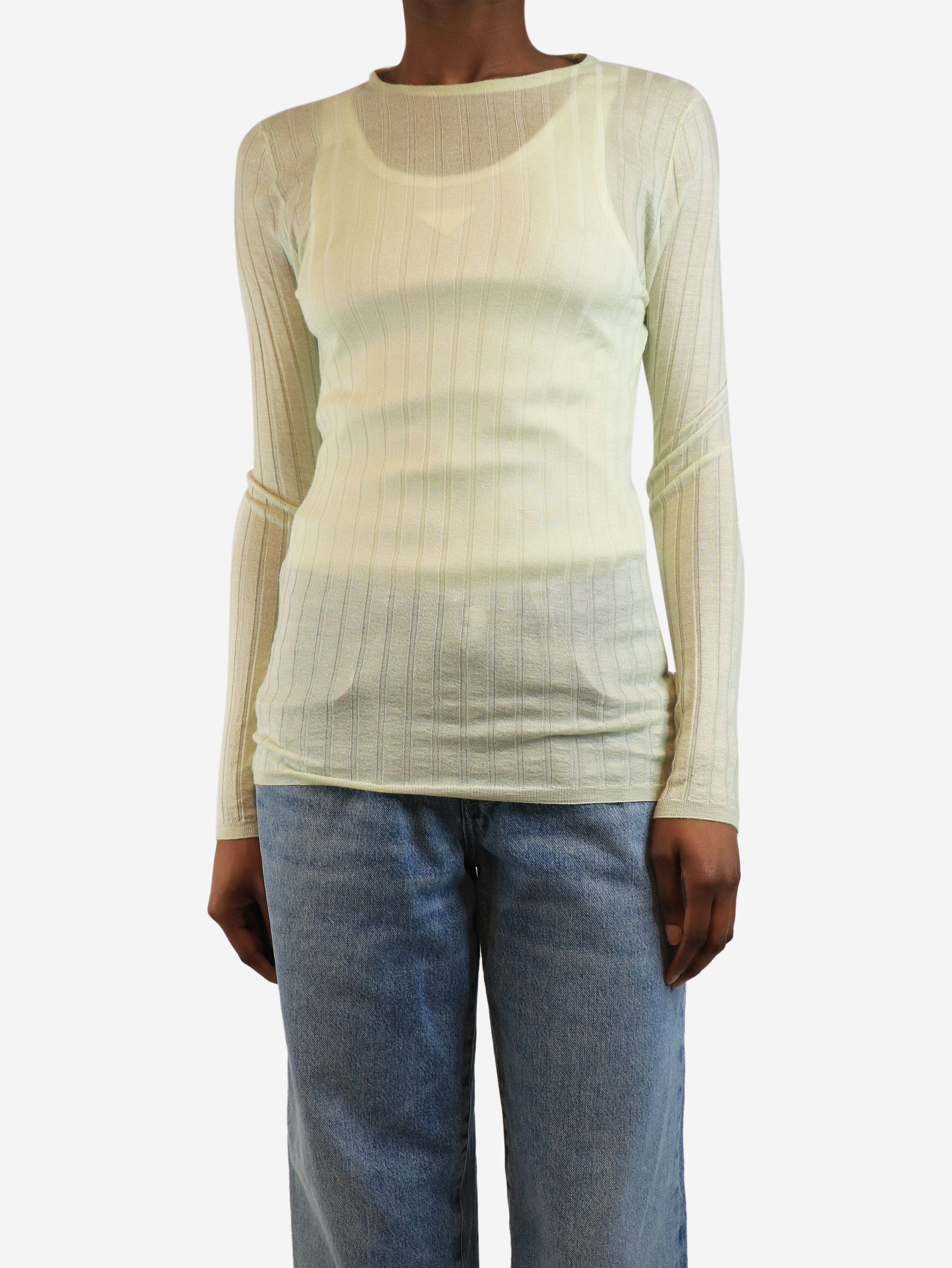 Prada Pale green rib-knit top - UK 6 Size XS / US 0-2 / IT 36-38 - 2 Thumbnail