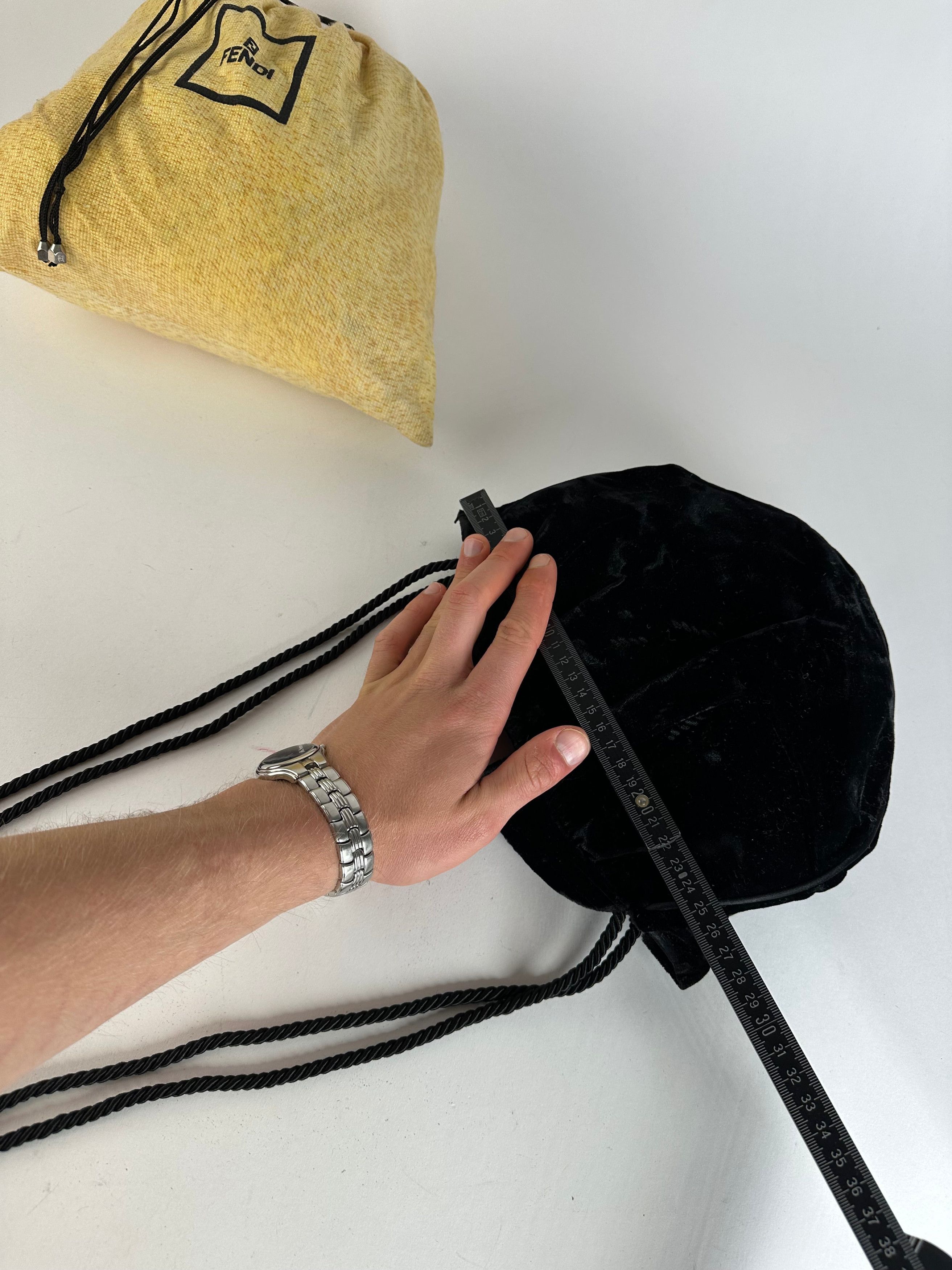 Fendi Vintage Velvet Multiway Handbag Black Size ONE SIZE - 9 Thumbnail