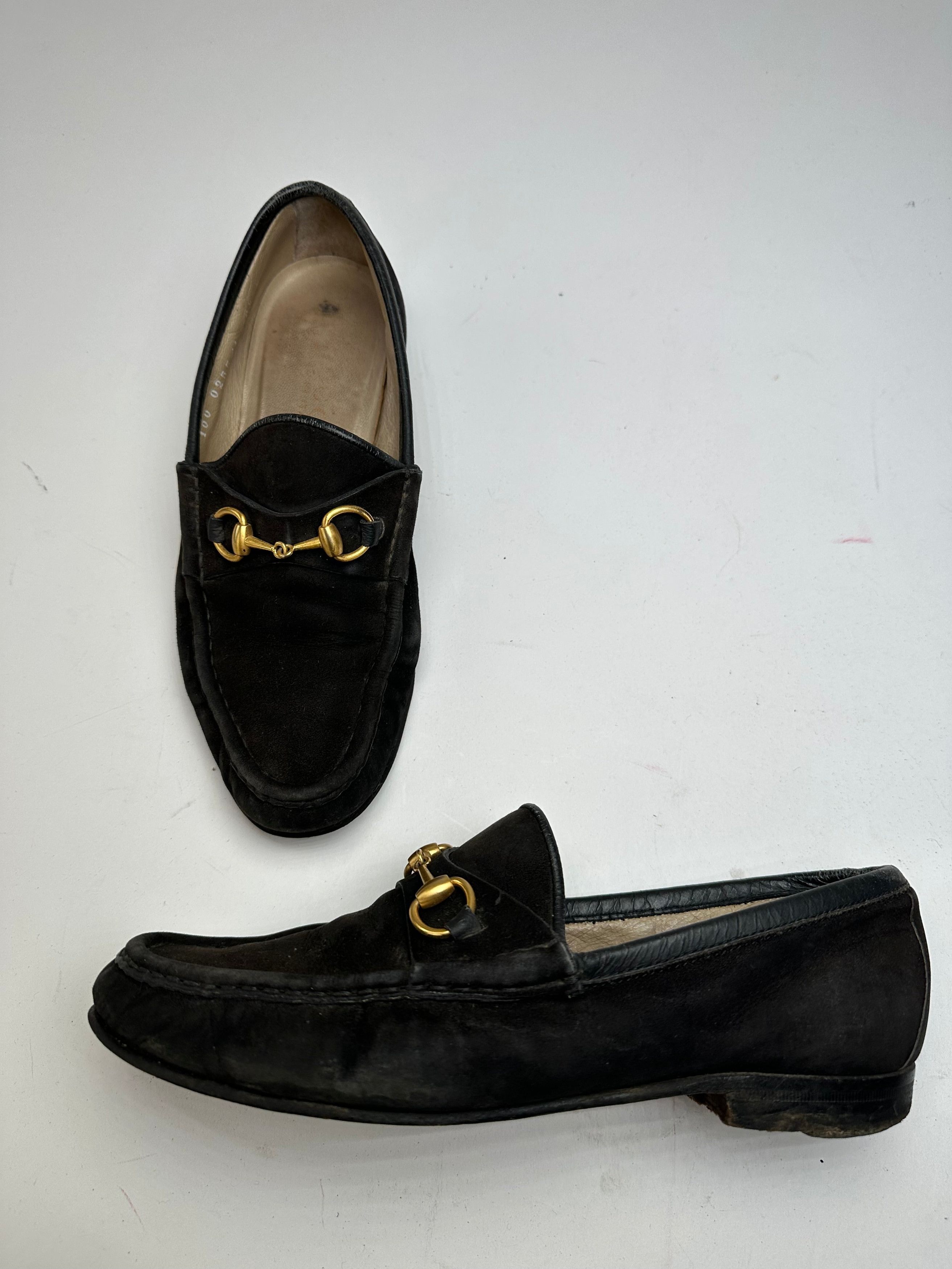 Gucci Vintage Suede Horsebit Loafer Black Size US 8.5 / IT 38.5 - 13 Thumbnail