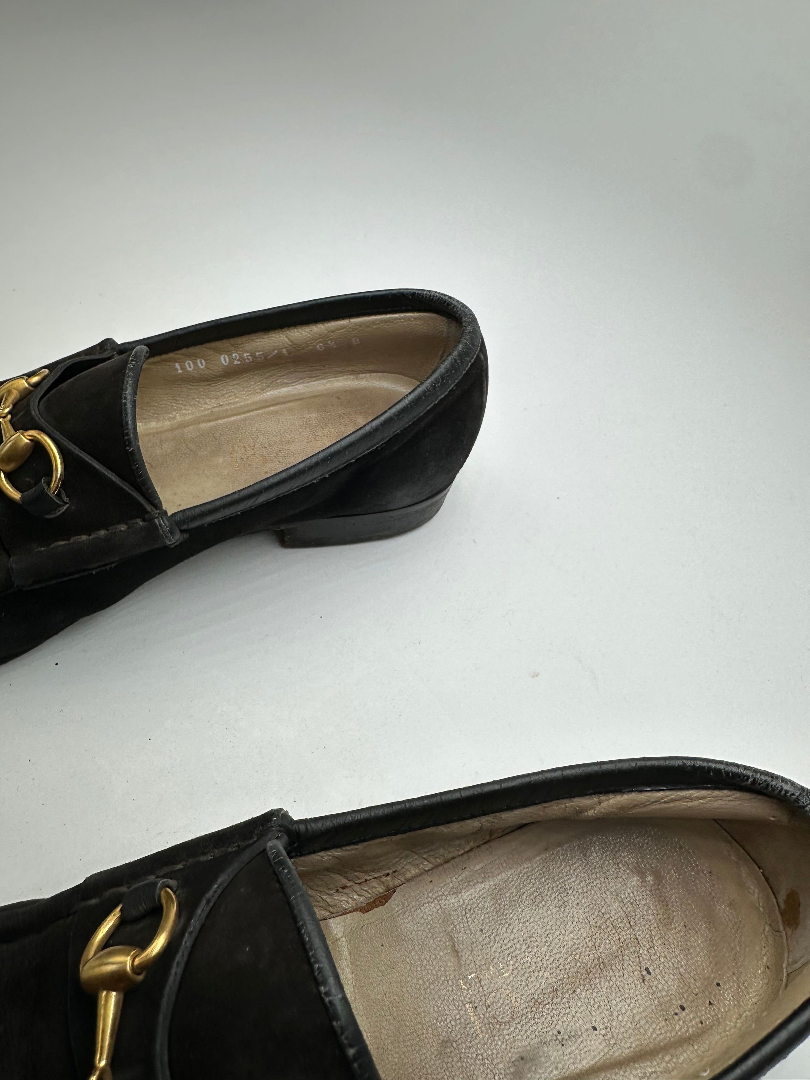 Gucci Vintage Suede Horsebit Loafer Black Size US 8.5 / IT 38.5 - 4 Thumbnail