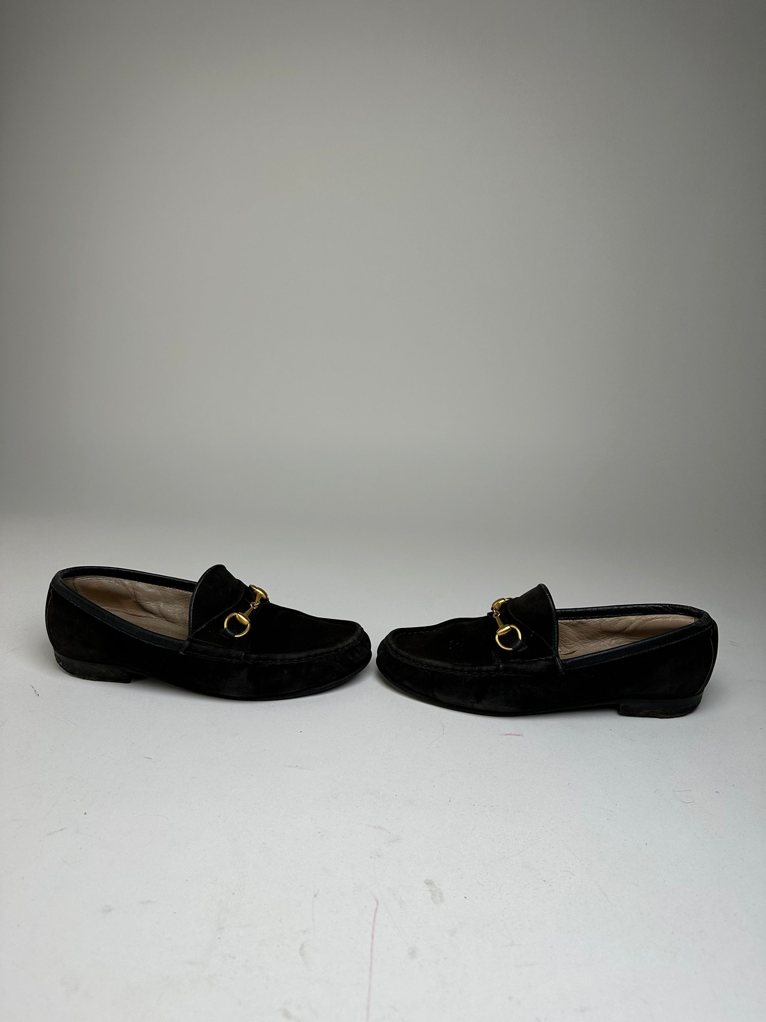 Gucci Vintage Suede Horsebit Loafer Black Size US 8.5 / IT 38.5 - 9 Thumbnail