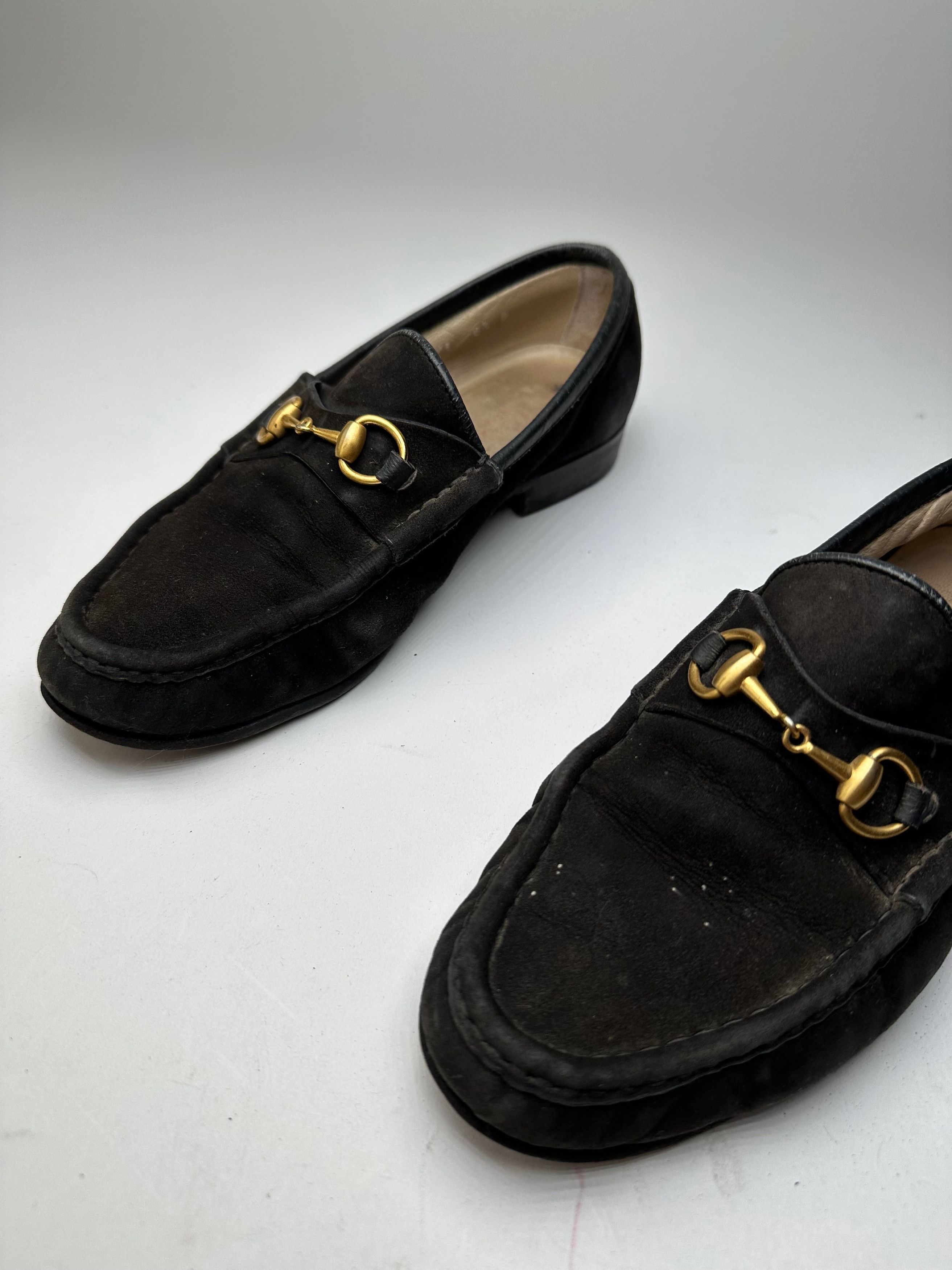 Gucci Vintage Suede Horsebit Loafer Black Size US 8.5 / IT 38.5 - 3 Thumbnail