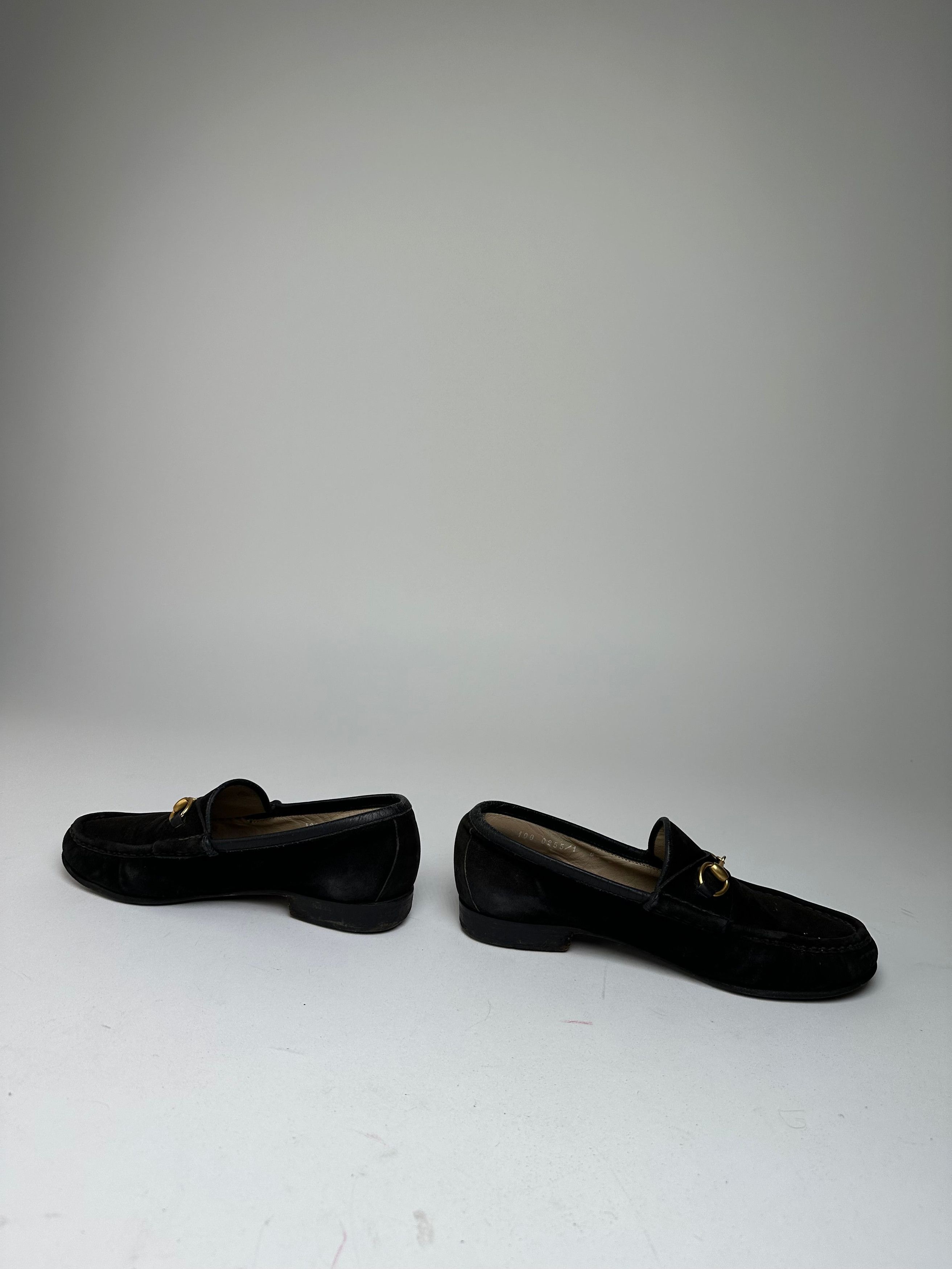 Gucci Vintage Suede Horsebit Loafer Black Size US 8.5 / IT 38.5 - 6 Thumbnail