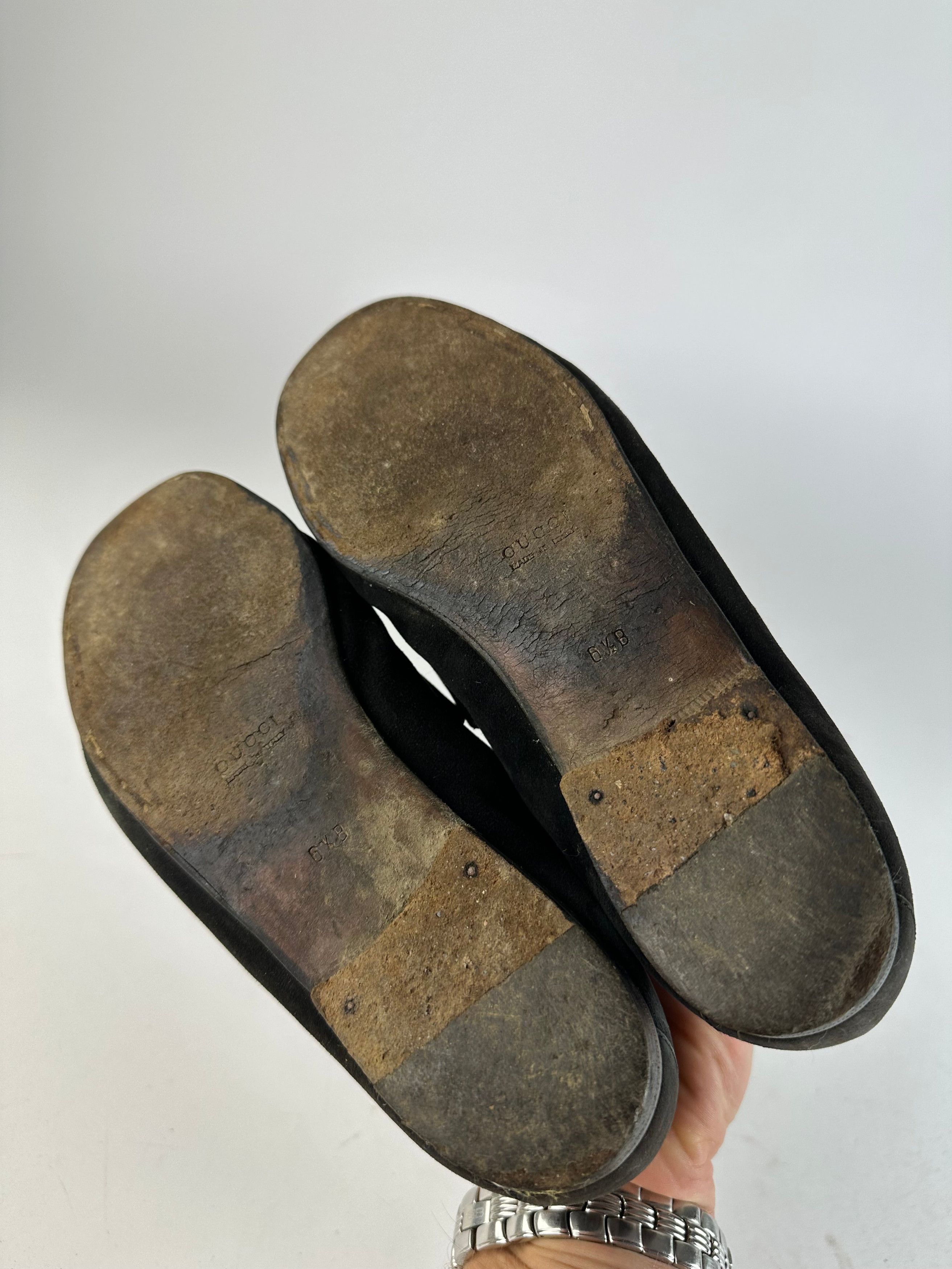 Gucci Vintage Suede Horsebit Loafer Black Size US 8.5 / IT 38.5 - 11 Thumbnail