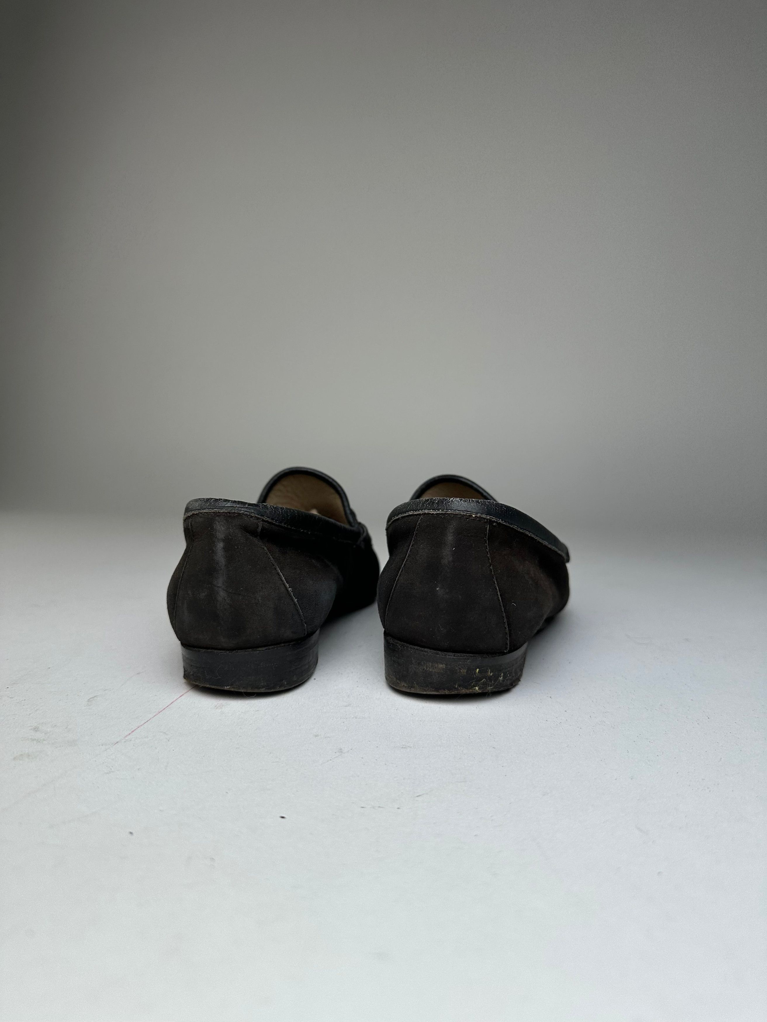 Gucci Vintage Suede Horsebit Loafer Black Size US 8.5 / IT 38.5 - 10 Thumbnail