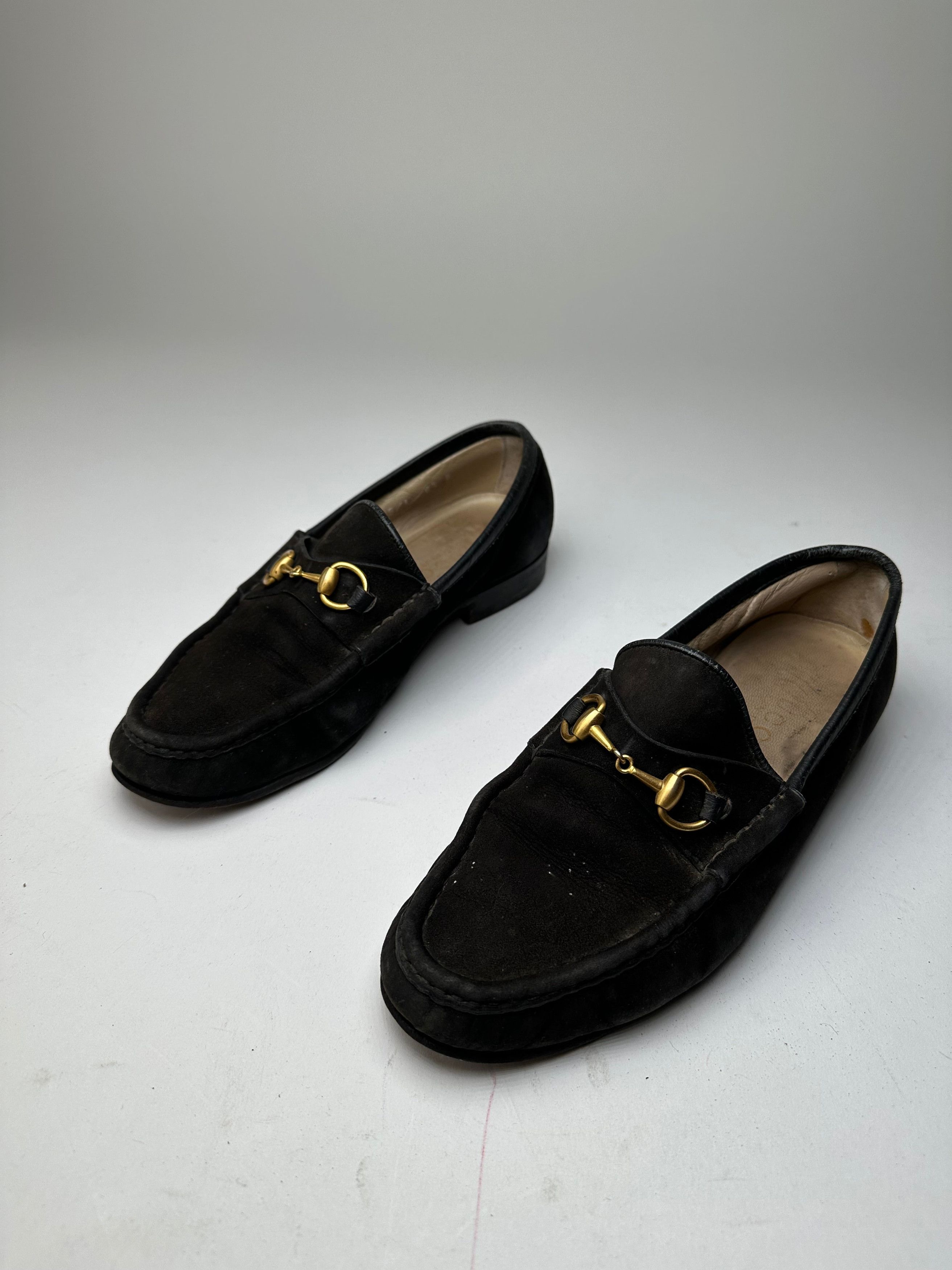 Gucci Vintage Suede Horsebit Loafer Black Size US 8.5 / IT 38.5 - 8 Thumbnail