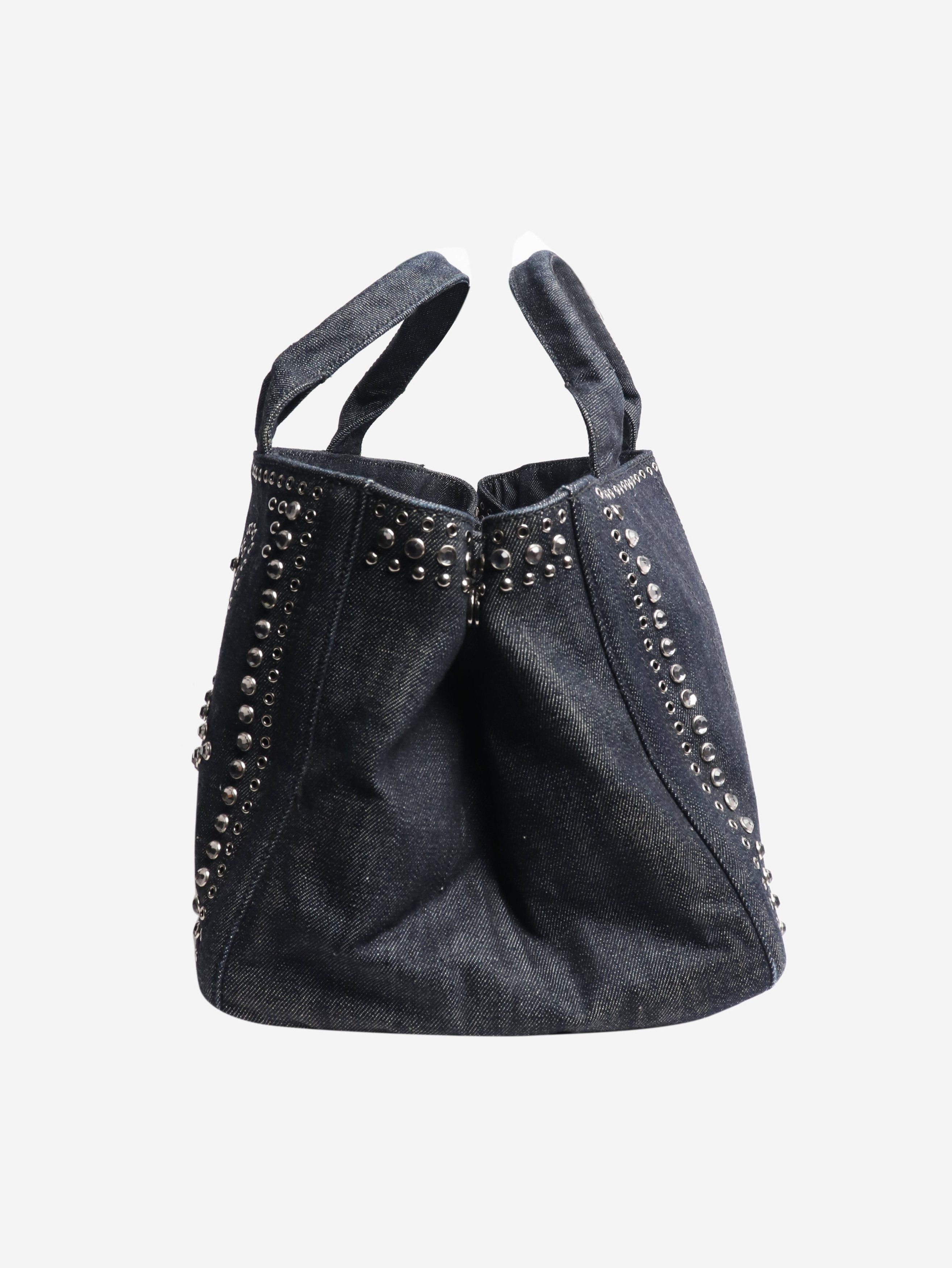 Prada Indigo denim bejewelled 2way tote Size ONE SIZE - 2 Thumbnail
