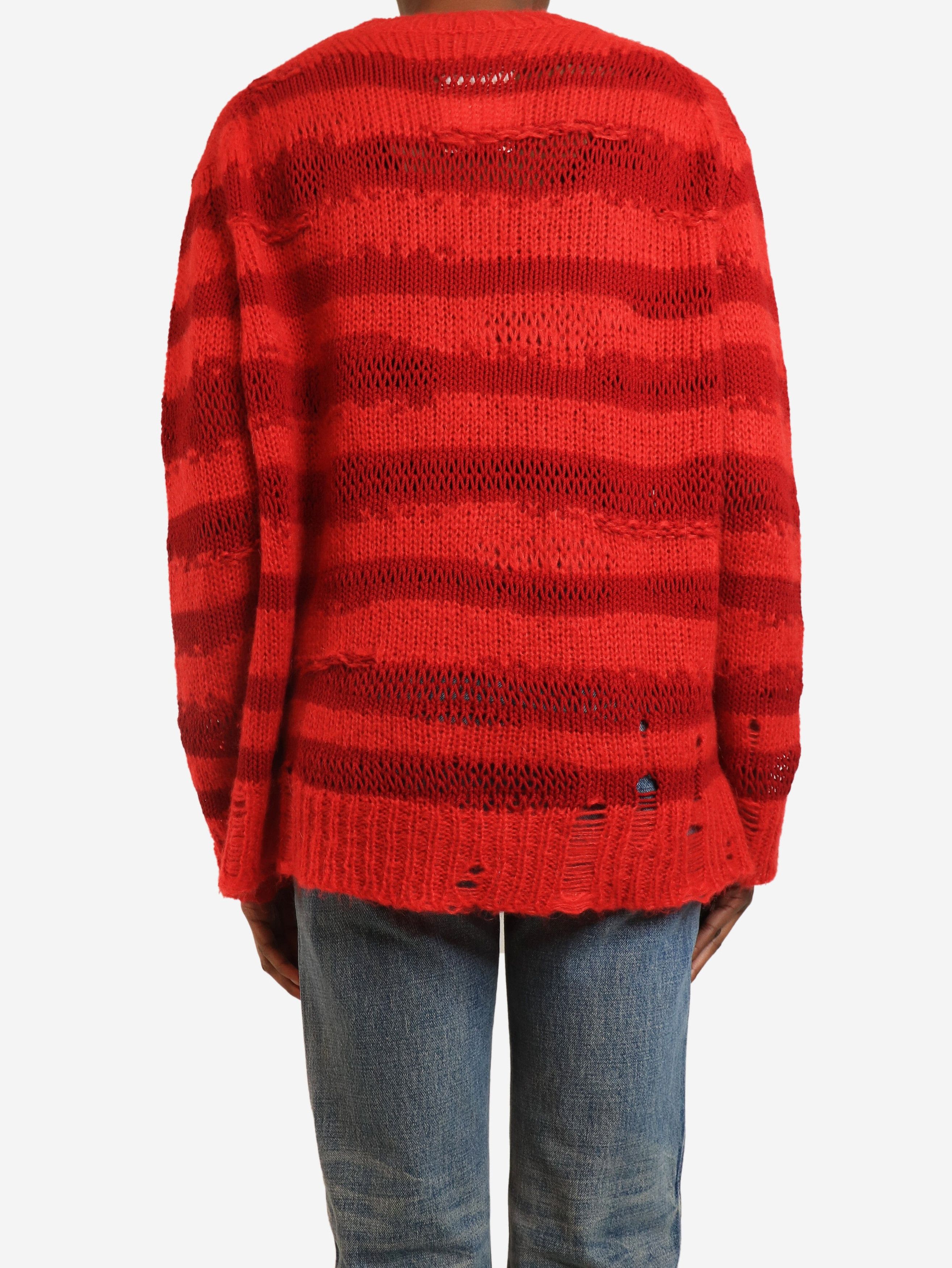 Acne Studios Red distressed striped sweater - XS Size XS / US 0-2 / IT 36-38 - 3 Thumbnail