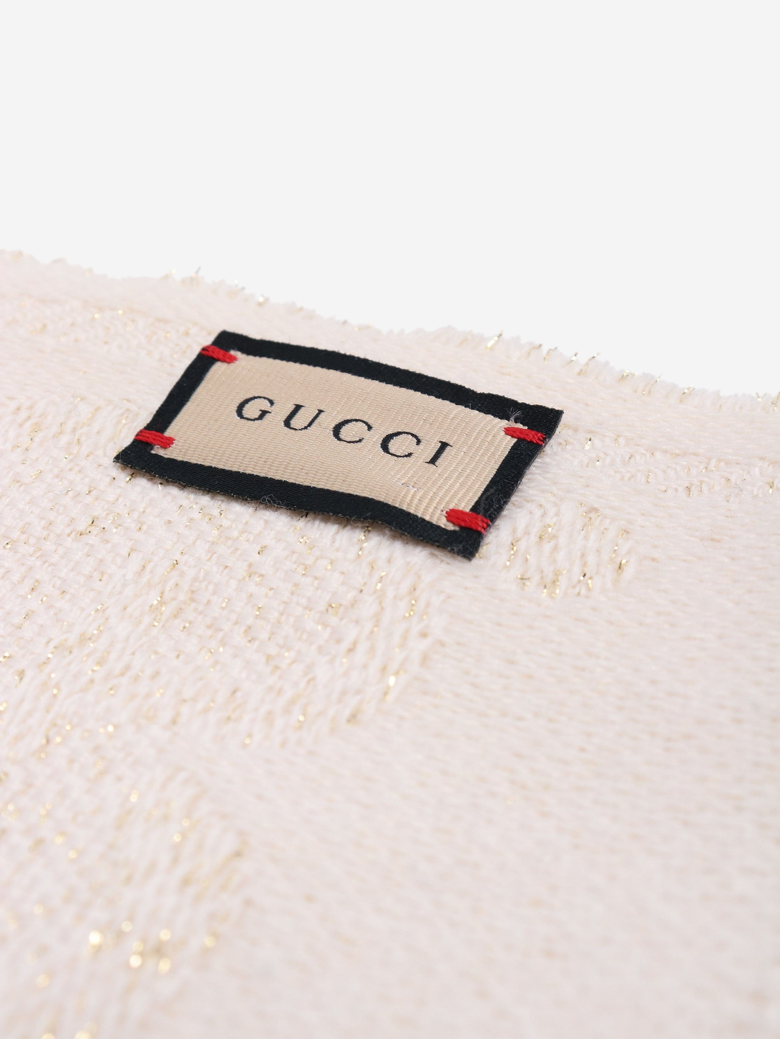 Gucci Cream monogram glittery scarf Size ONE SIZE - 6 Thumbnail