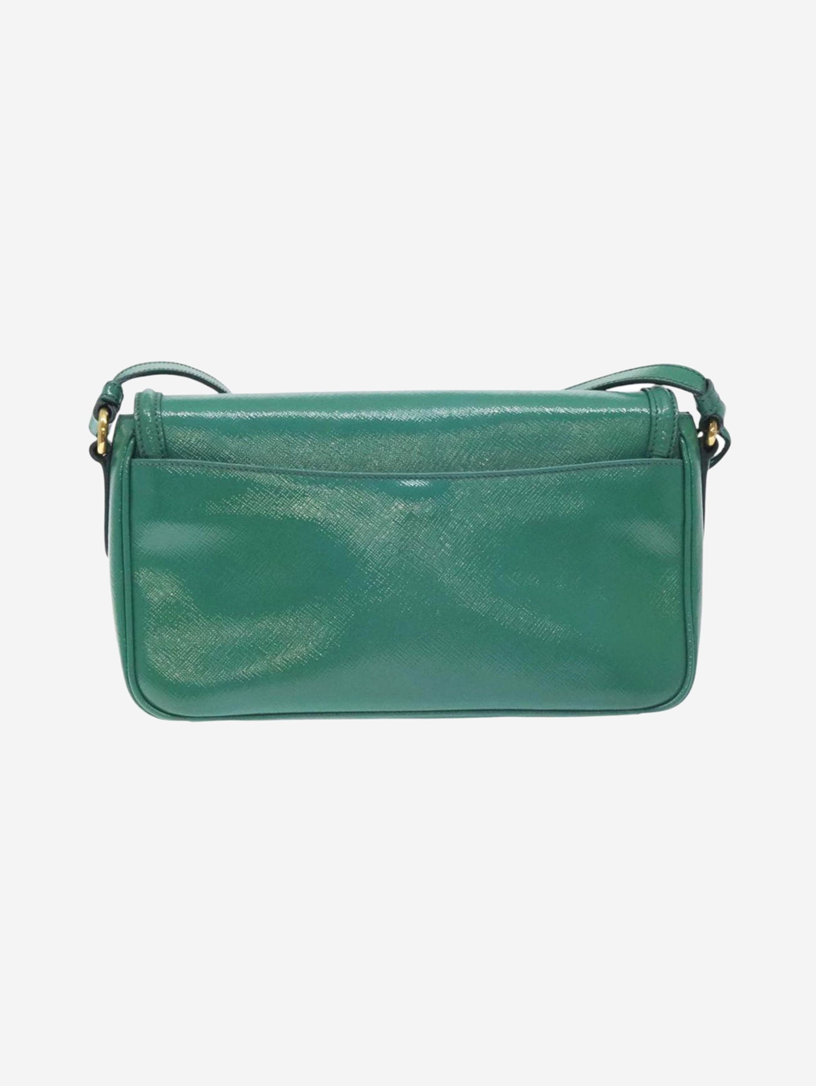Prada Green patent Saffiano leather shoulder bag Size ONE SIZE - 3 Thumbnail