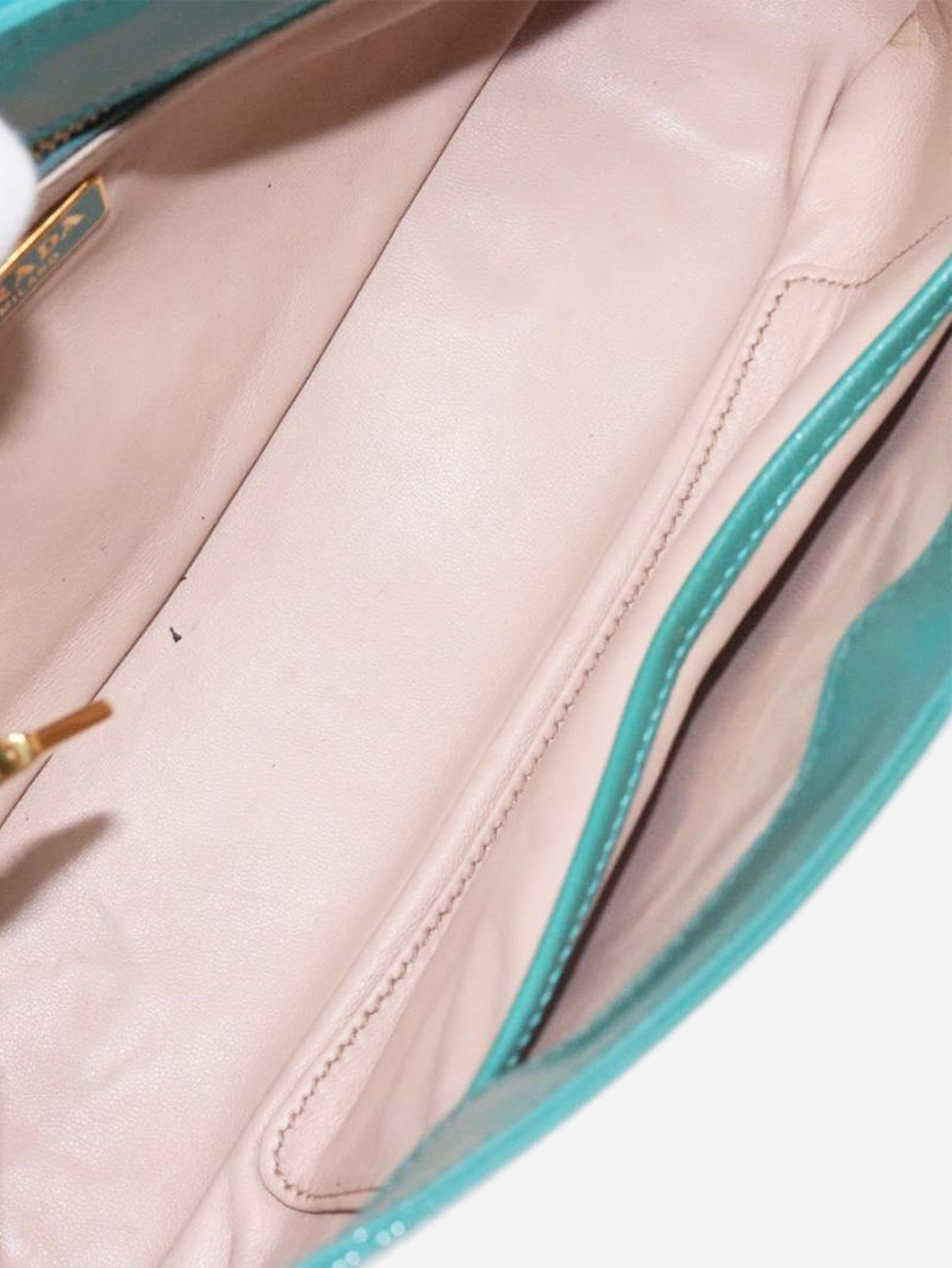 Prada Green patent Saffiano leather shoulder bag Size ONE SIZE - 18 Thumbnail