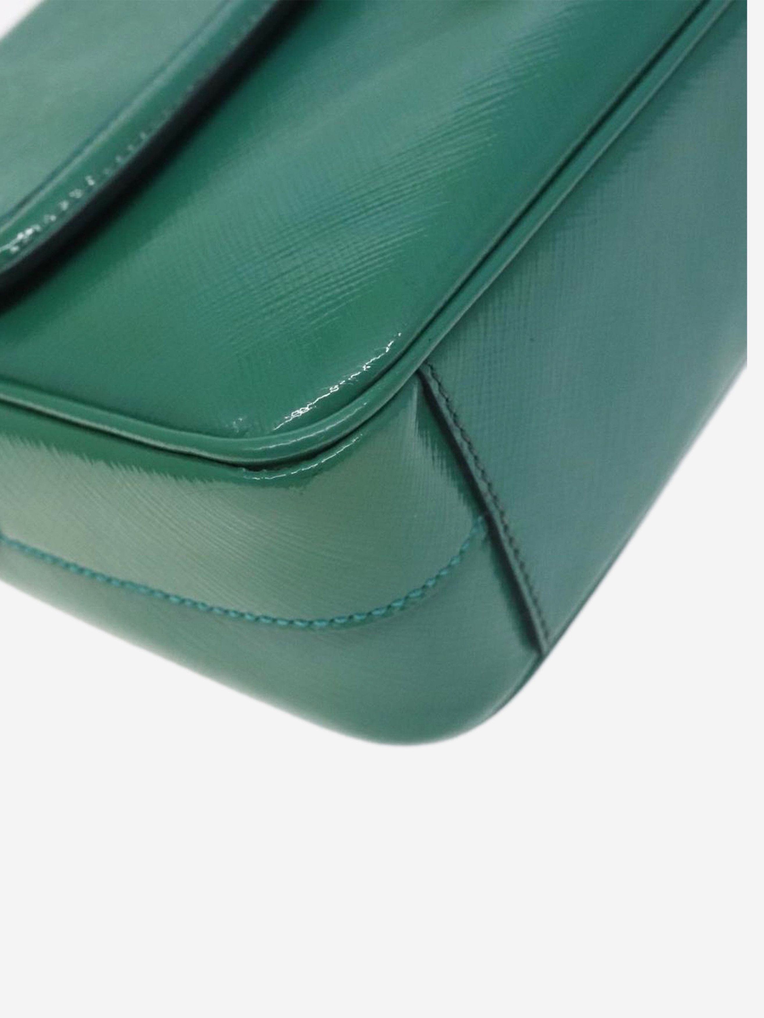 Prada Green patent Saffiano leather shoulder bag Size ONE SIZE - 11 Thumbnail